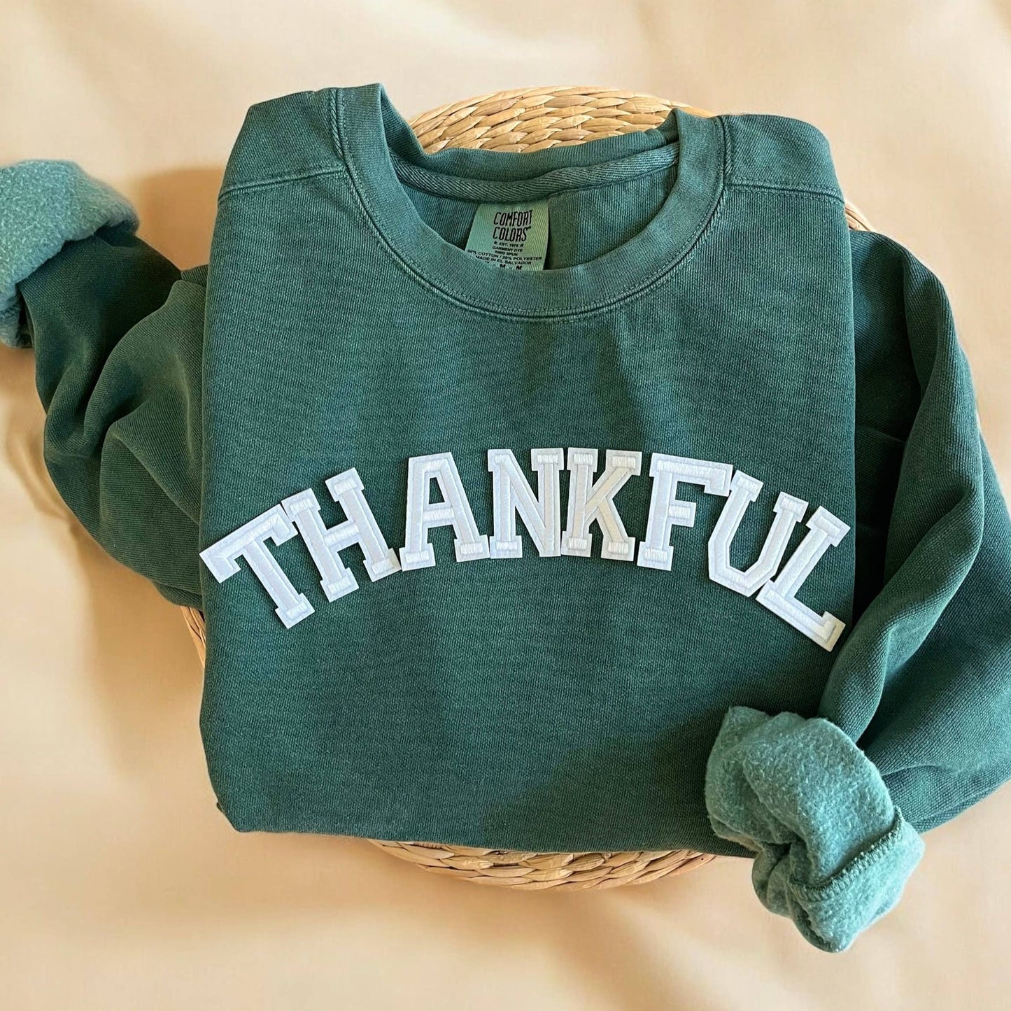 Comfort ColorsĀ® Thankful Sweatshirt, Thanksgiving Sweatshirt