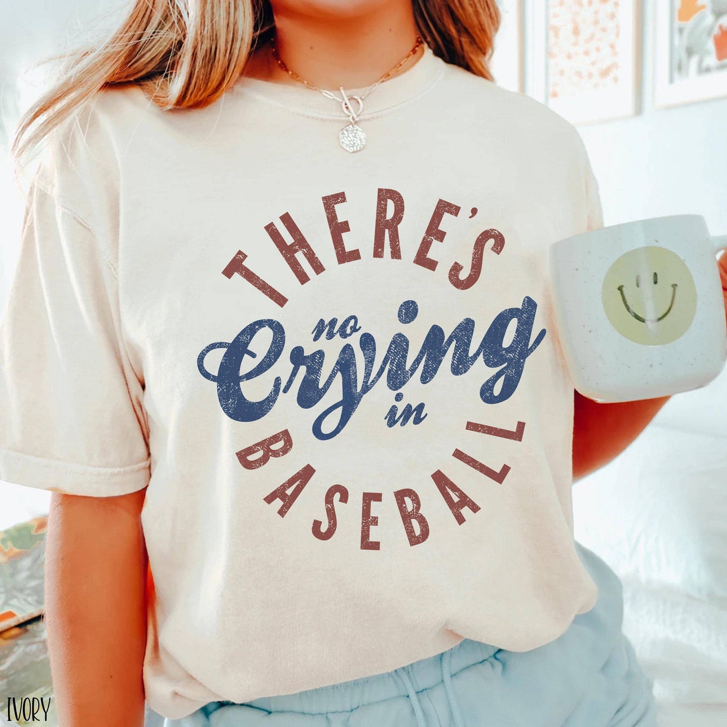There's No Crying in Baseball Baseball Mom Game Day Tee