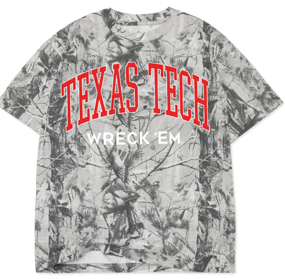 Texas Tech Red Raiders Filled Gault Black & White Camo Tee