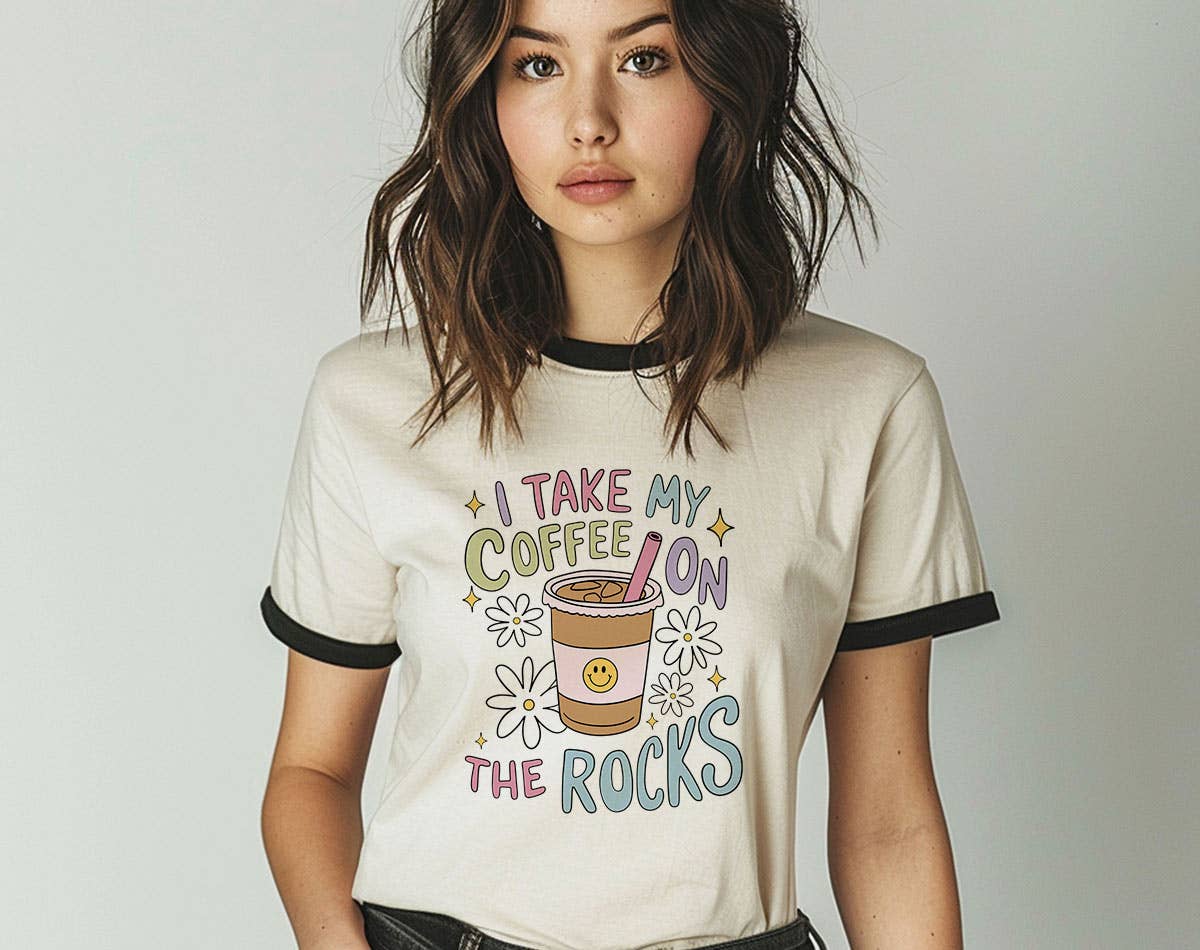 I Take My Coffee On the Rocks - Iced Coffee Ringer Shirt