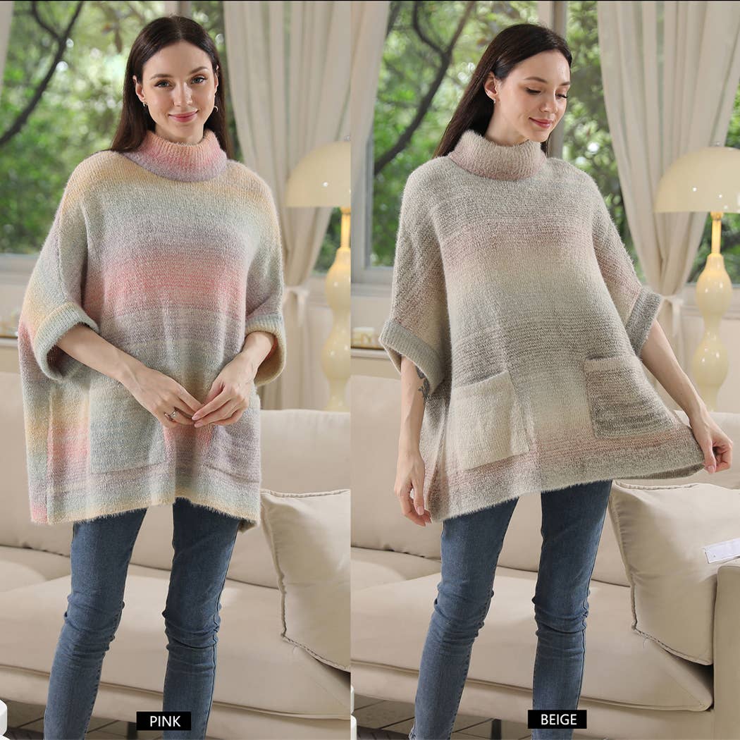 Gradient Color Designed Half Sleeve Sweater
