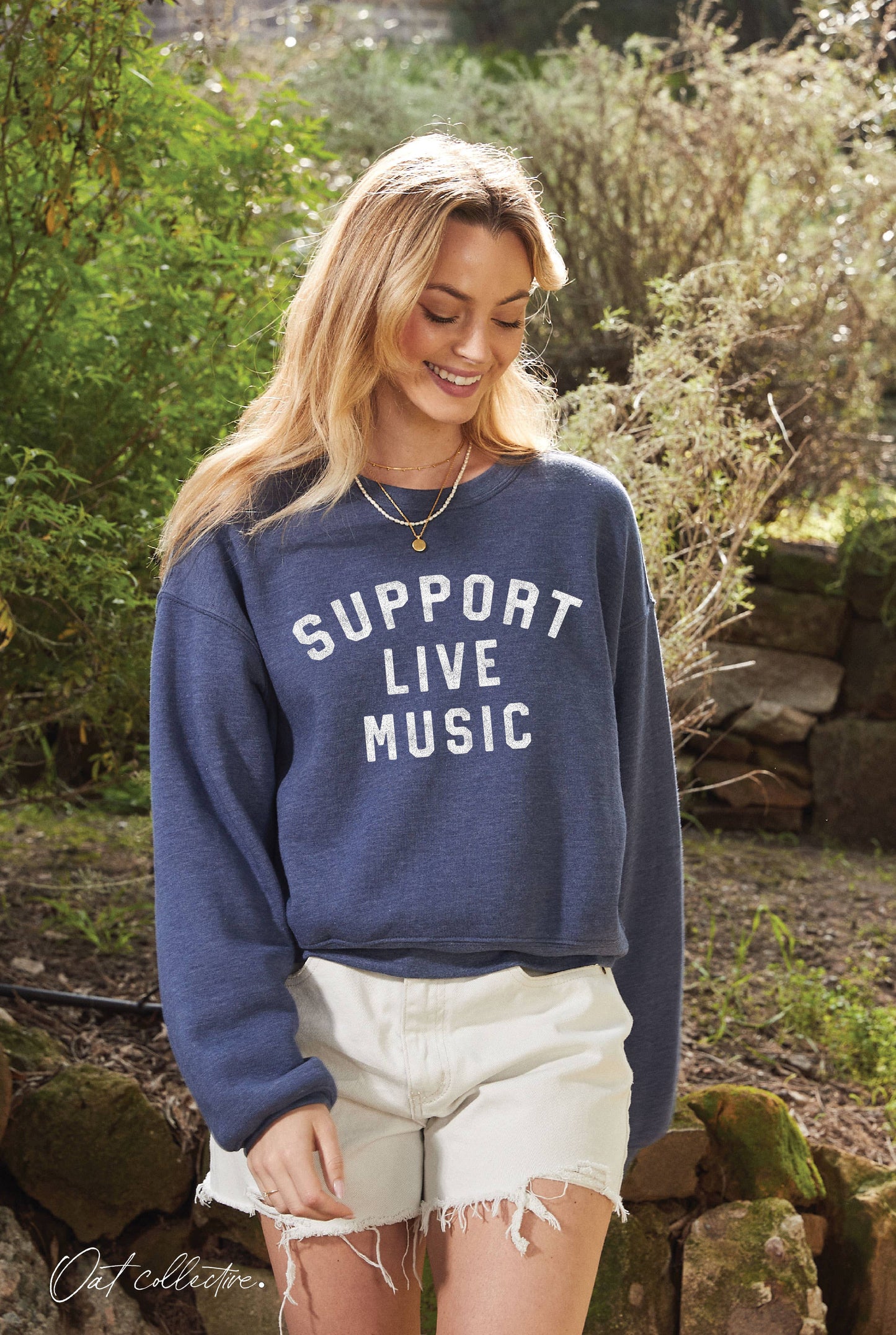 Support Live Music Mid Graphic Sweatshirt