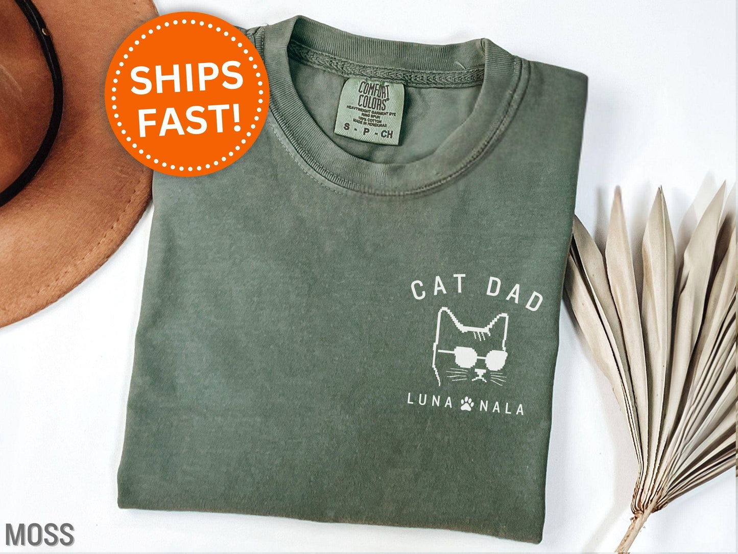 Personalized Cat Dad T-Shirt Gifts For Father's Day