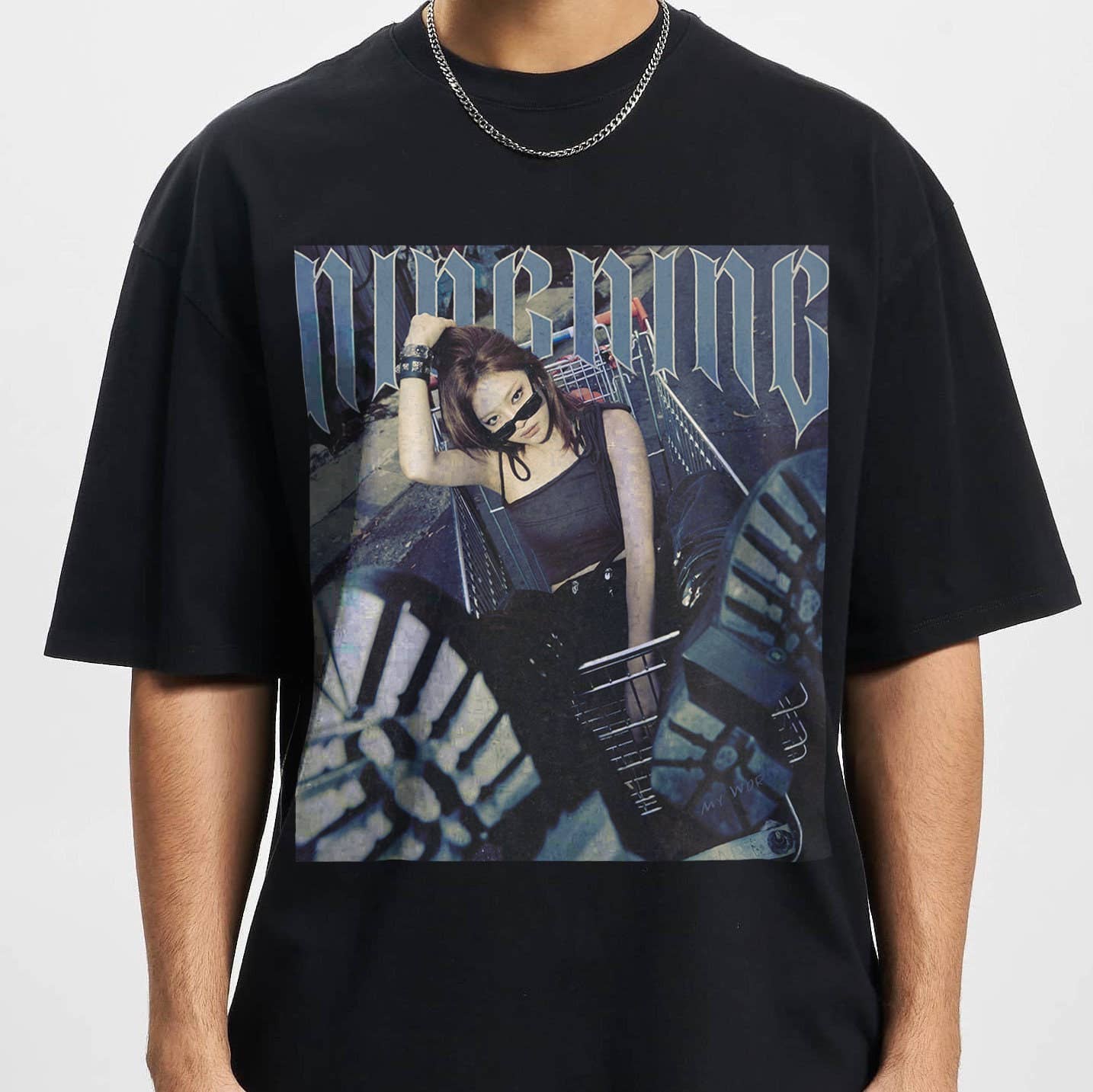 Aespa Ningning Retro Tee - Kpop Style & 90s Vibes - Perfect