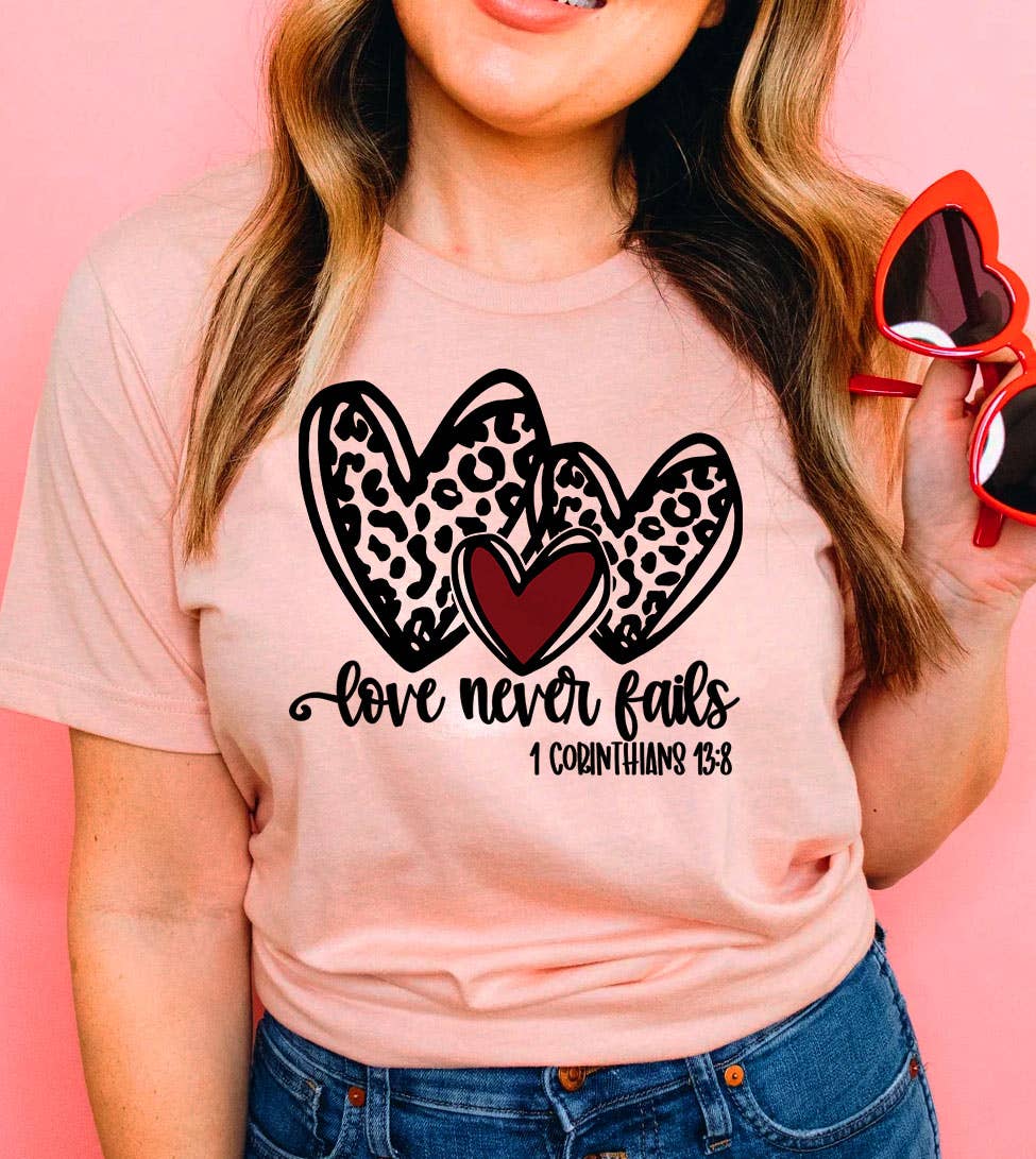Love Never Fails - Valentine's Day Sweet Love T-Shirt