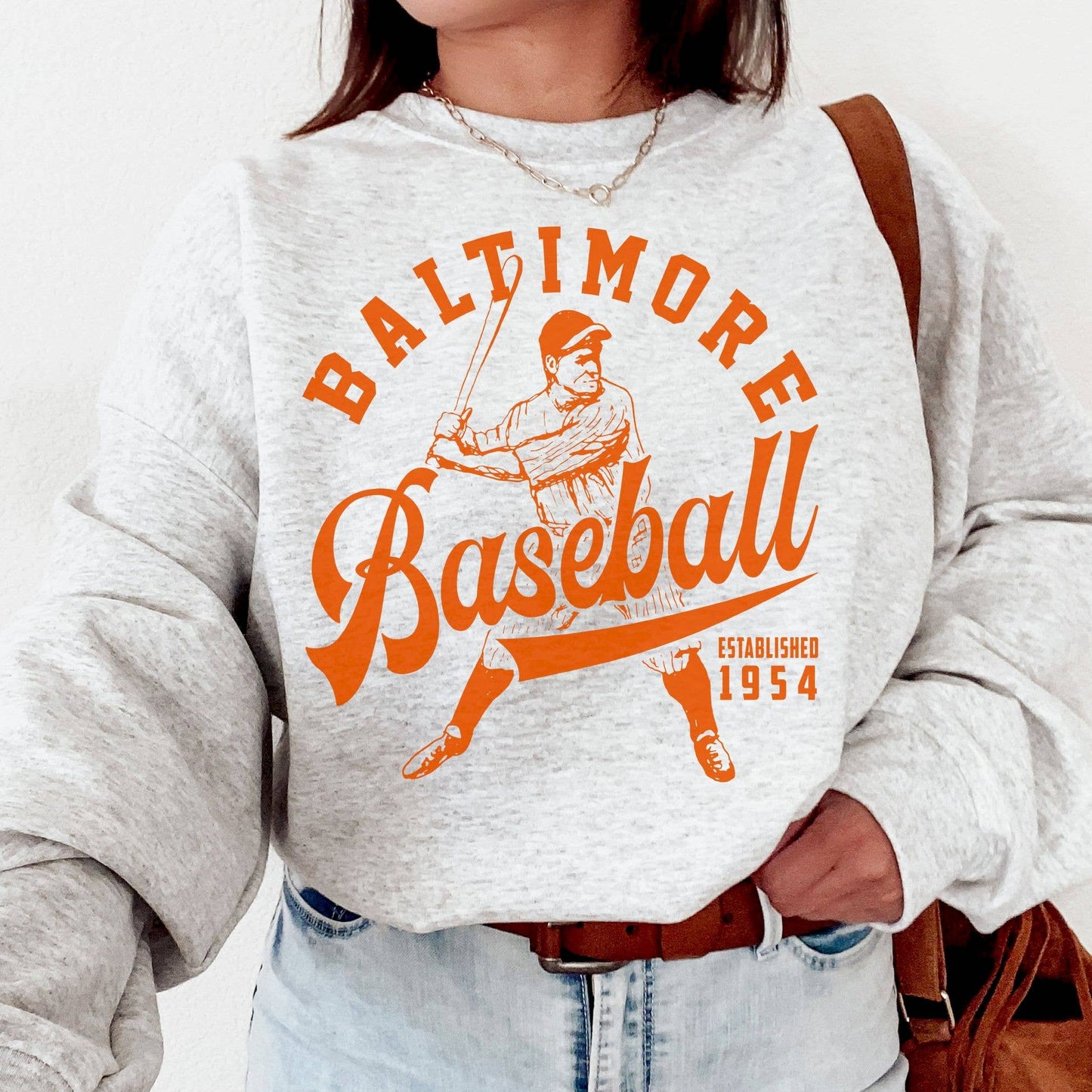 Vintage Baltimore Oriole Sweatshirt, Retro 1954 Baseball Sw