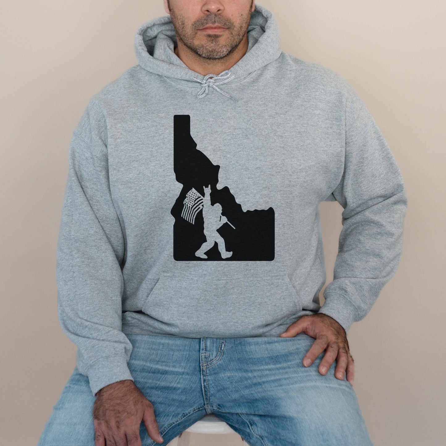 Idaho American Flag Crewneck Sweatshirt Hoodie 156