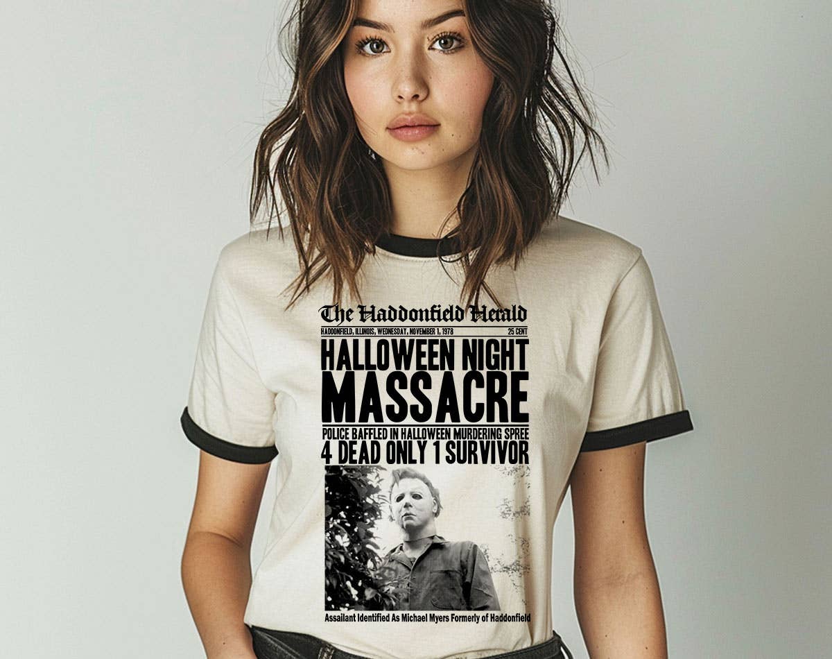 Halloween Night Massacre - Horror Halloween Ringer Shirt