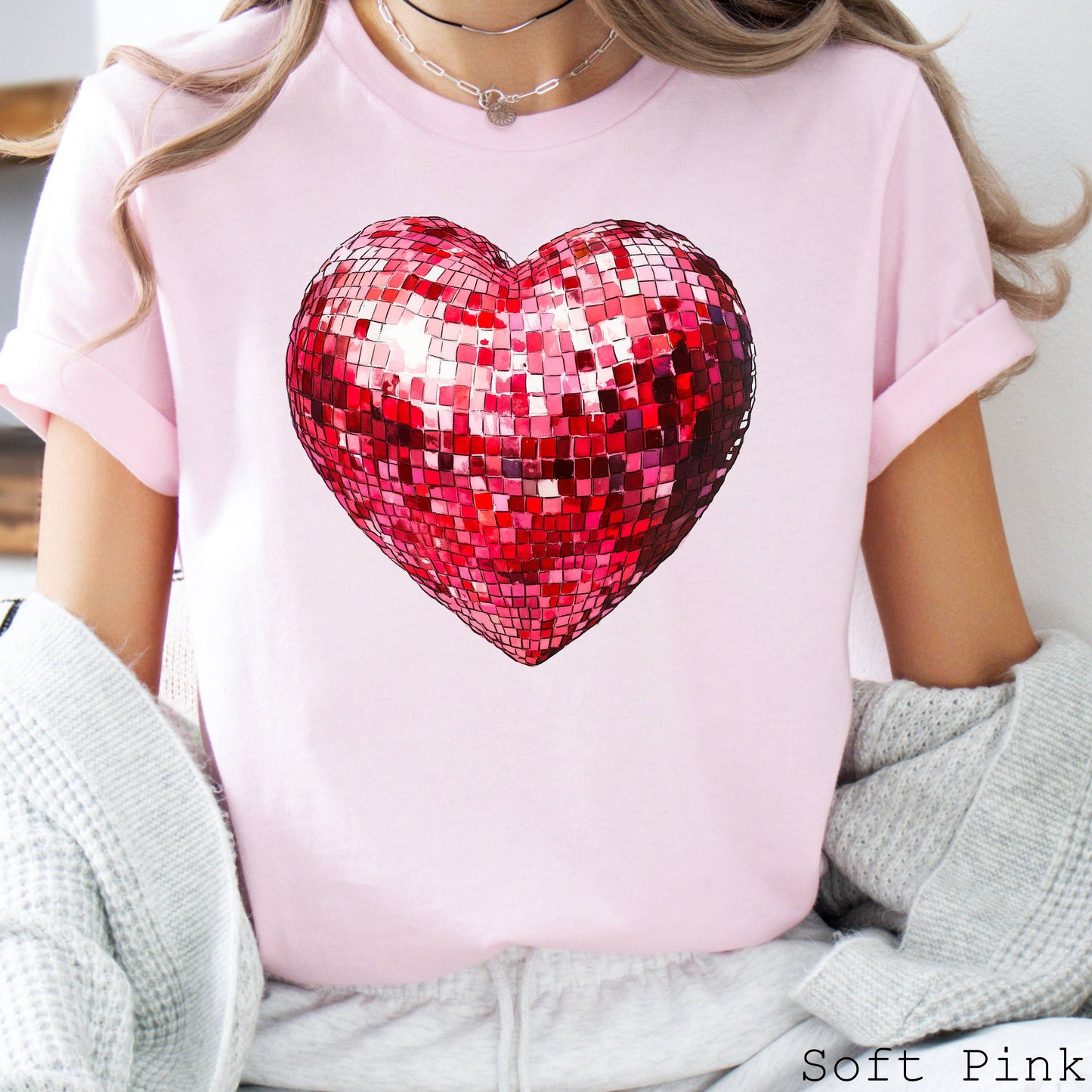 Disco Heart Valentine Graphic Shirt | Bella Canvas