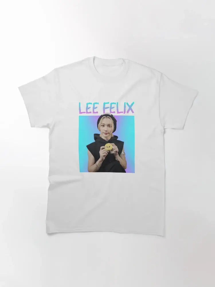 Lee Felix T-Shirt with Portrait and Pastel Highlights