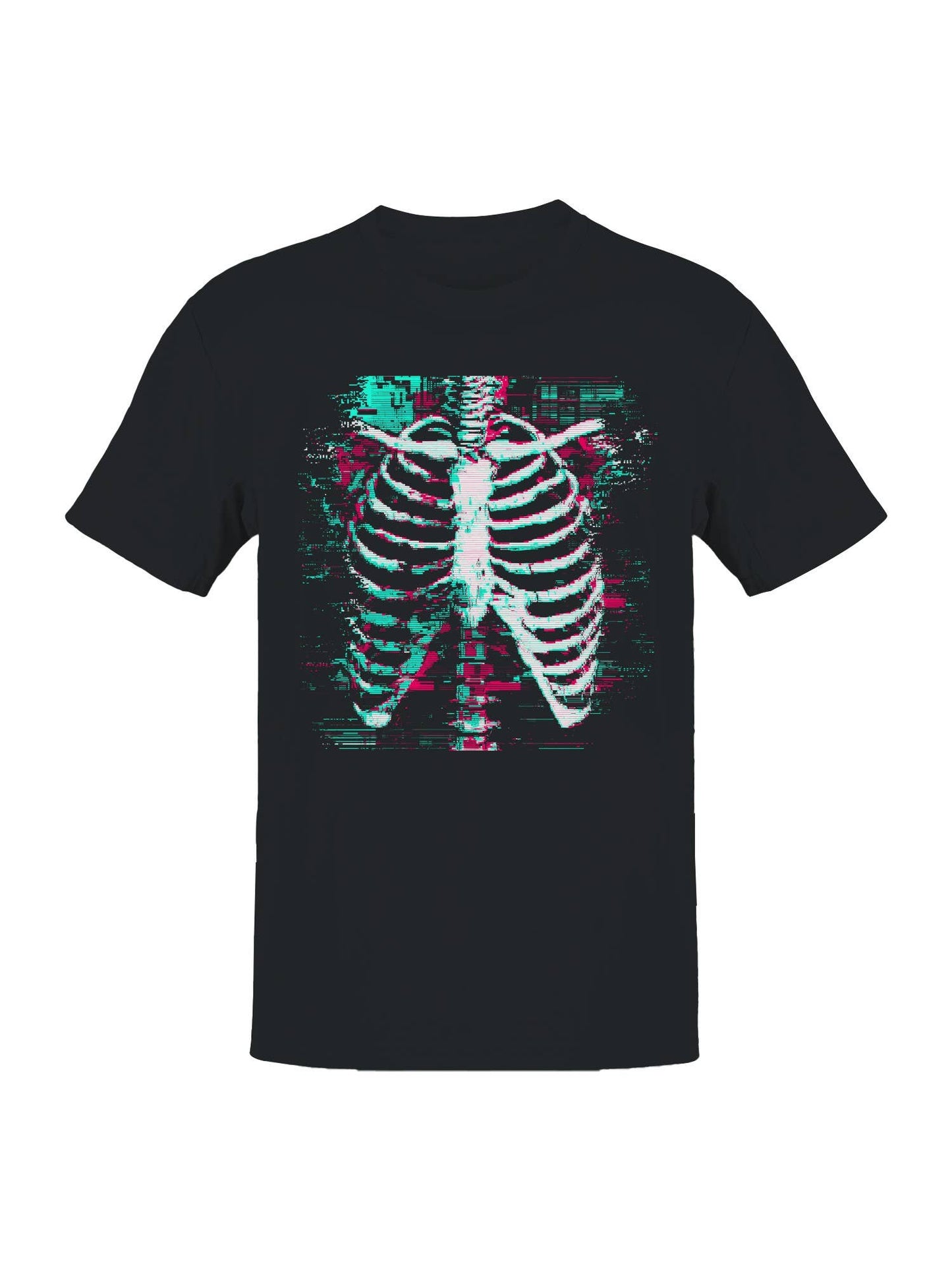 Glitch Art Ribcage Design Men's T-Shirt