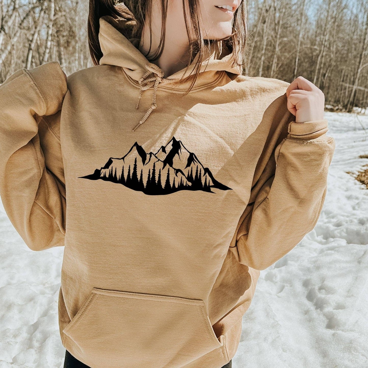 Mountain Range Treeline Crewneck Sweatshirt Hoodie 063