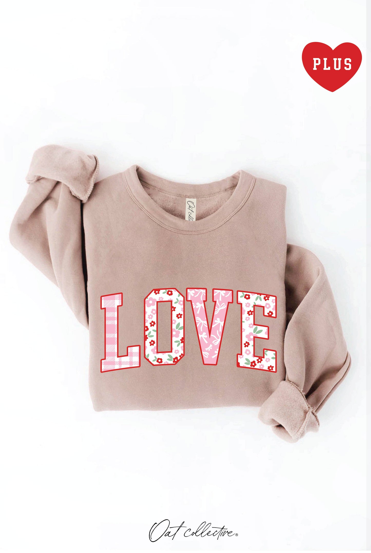 Love with Pattern Plus Graphic Sweatshirt