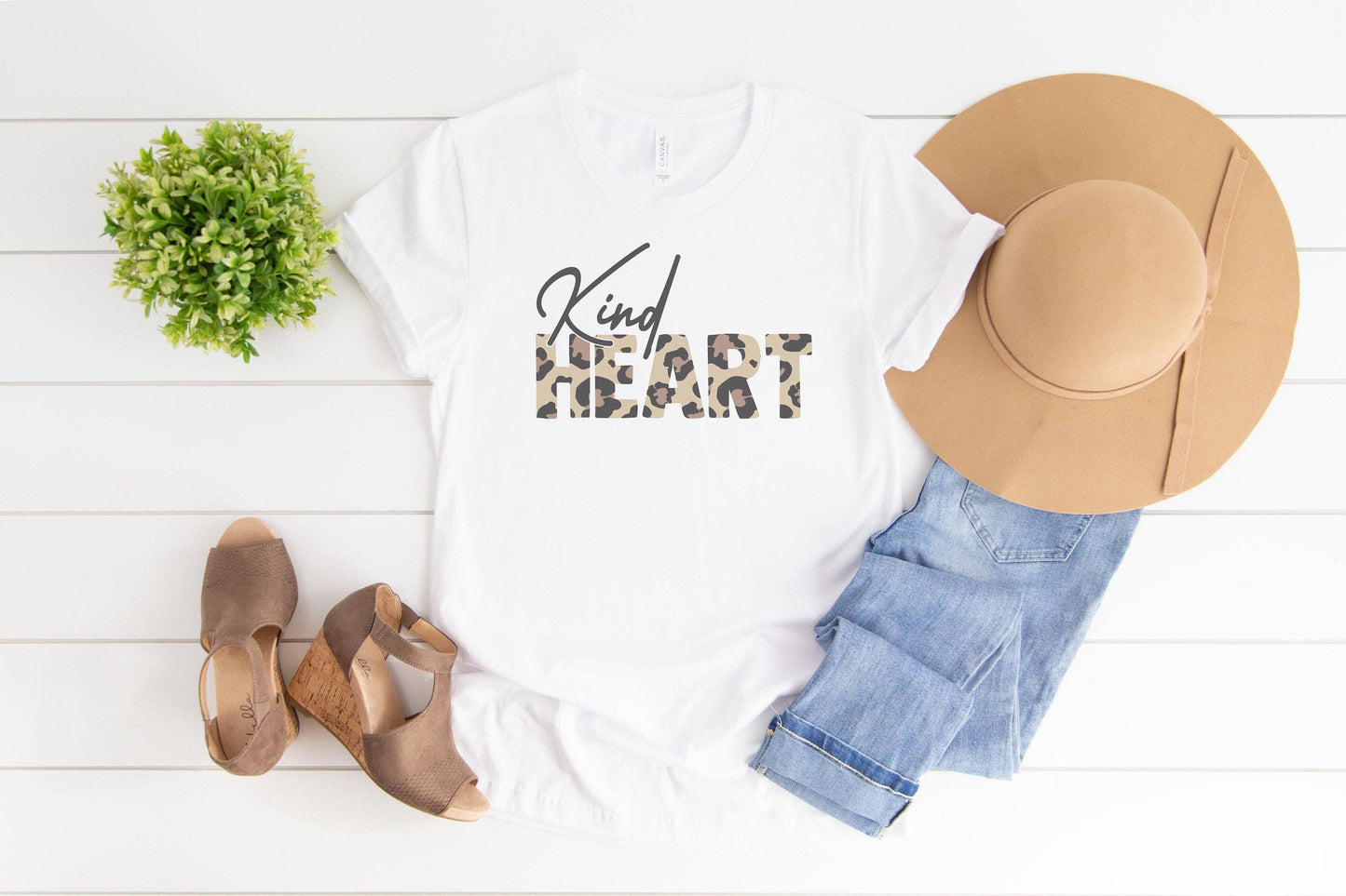 Leopard Kind Heart Women's Valentines T-Shirt