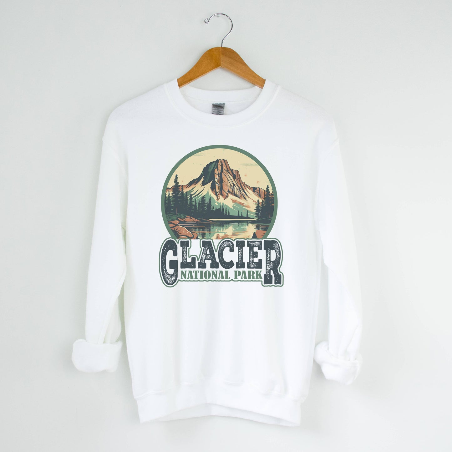 Glacier White Sweatshirt | National Park |Sizes S-2XL