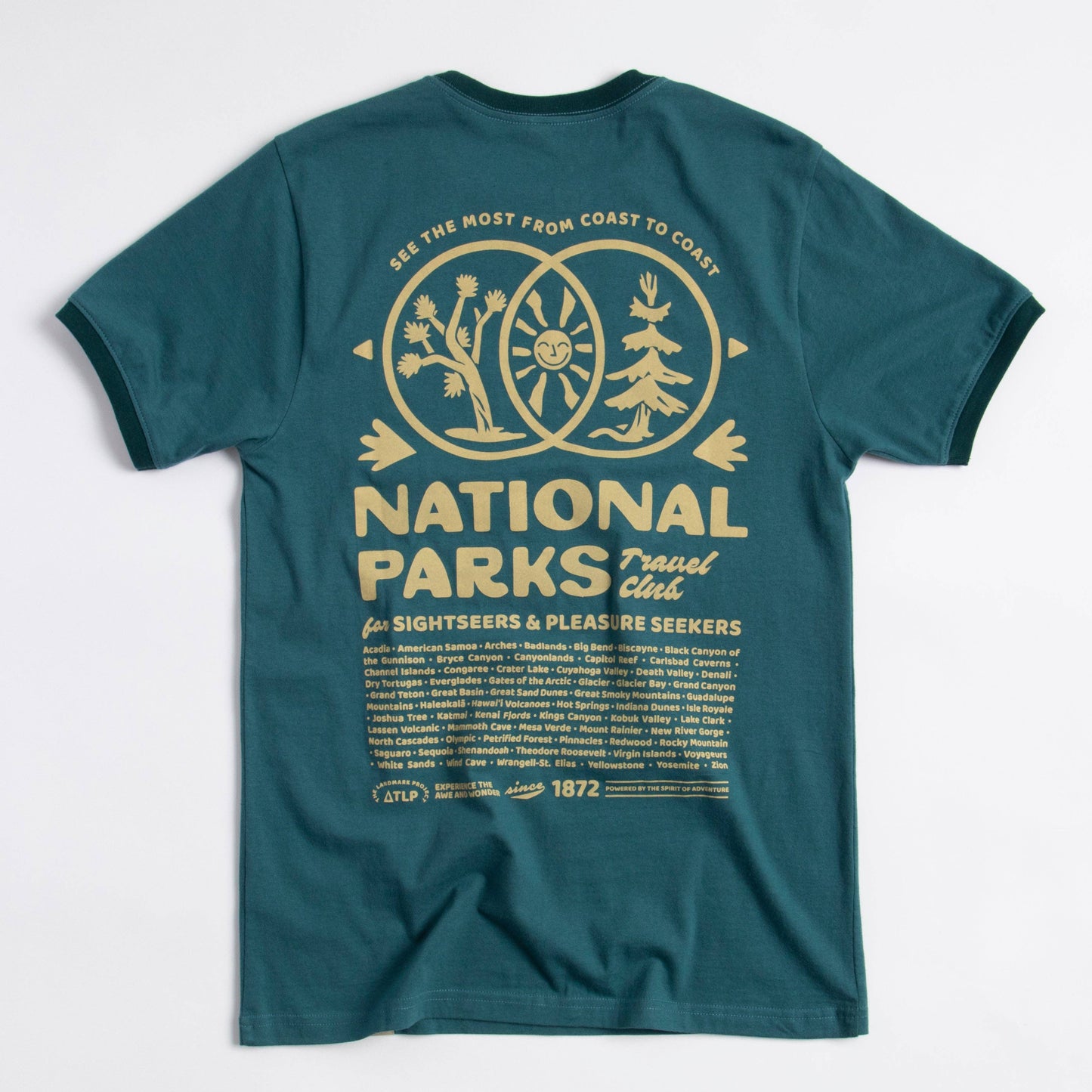 National Parks Coast-To-Coast Unisex Short Sleeve Ringer Tee w/ Pocket