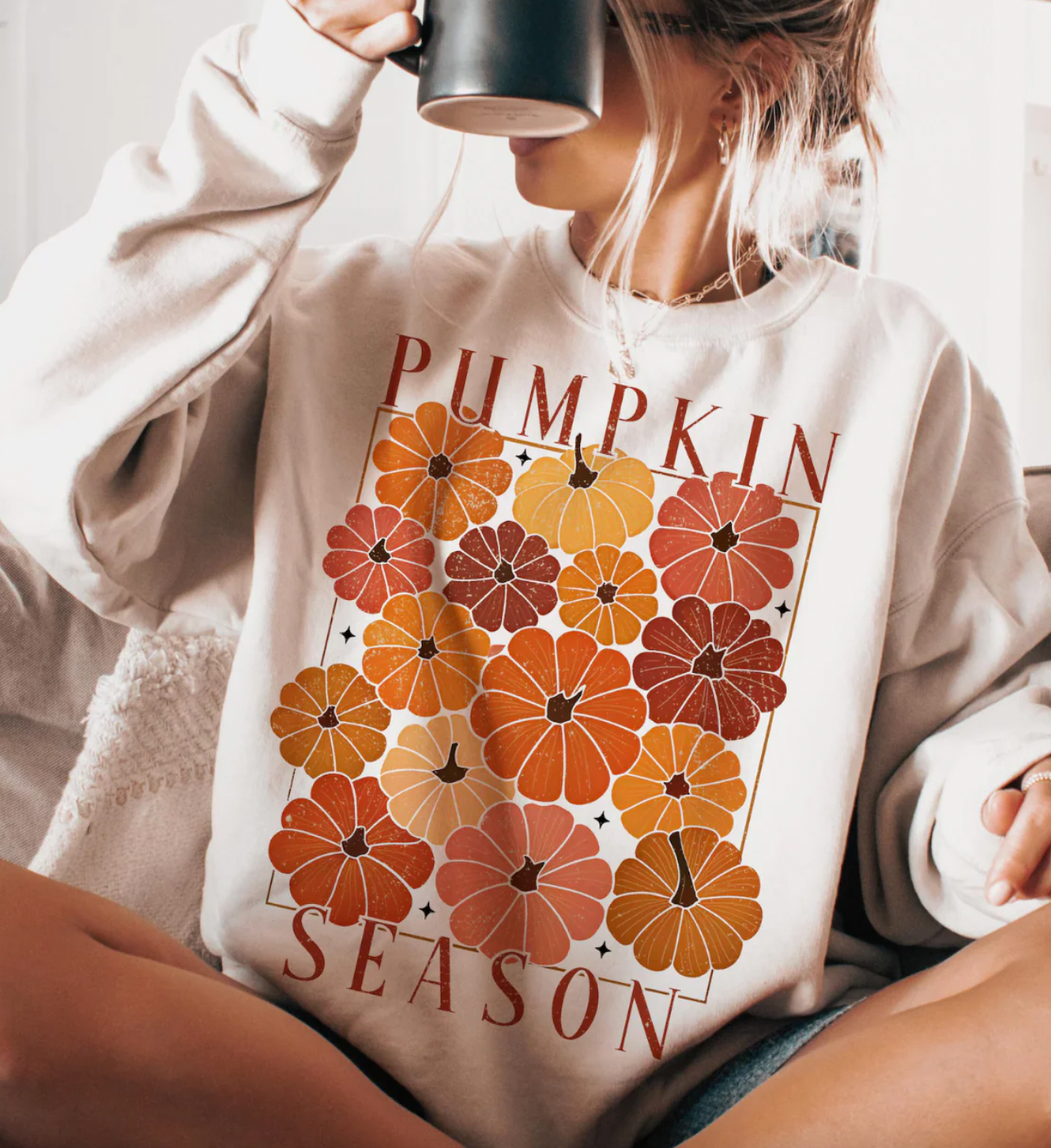Pumpkin Season Multi Color - Cream Sweatshirt or Tee
