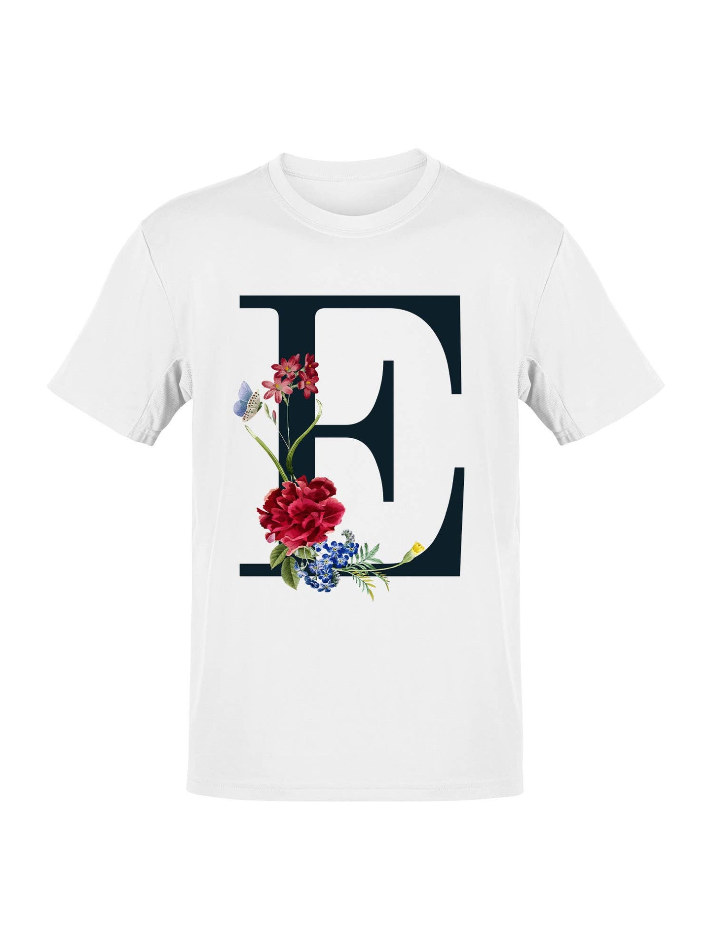 Floral Letter E Design Women's T-Shirt