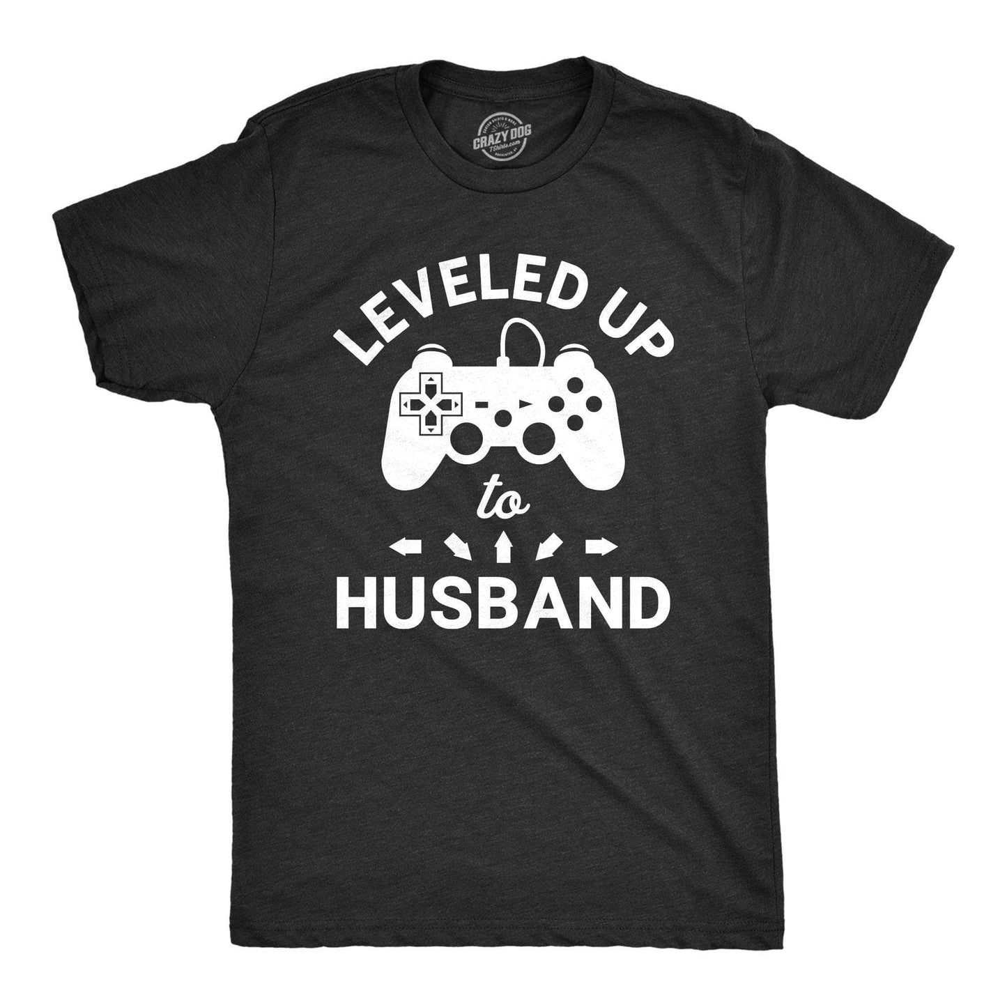 Leveled Up To Husband Men's Tshirt Wedding Graphic Tee