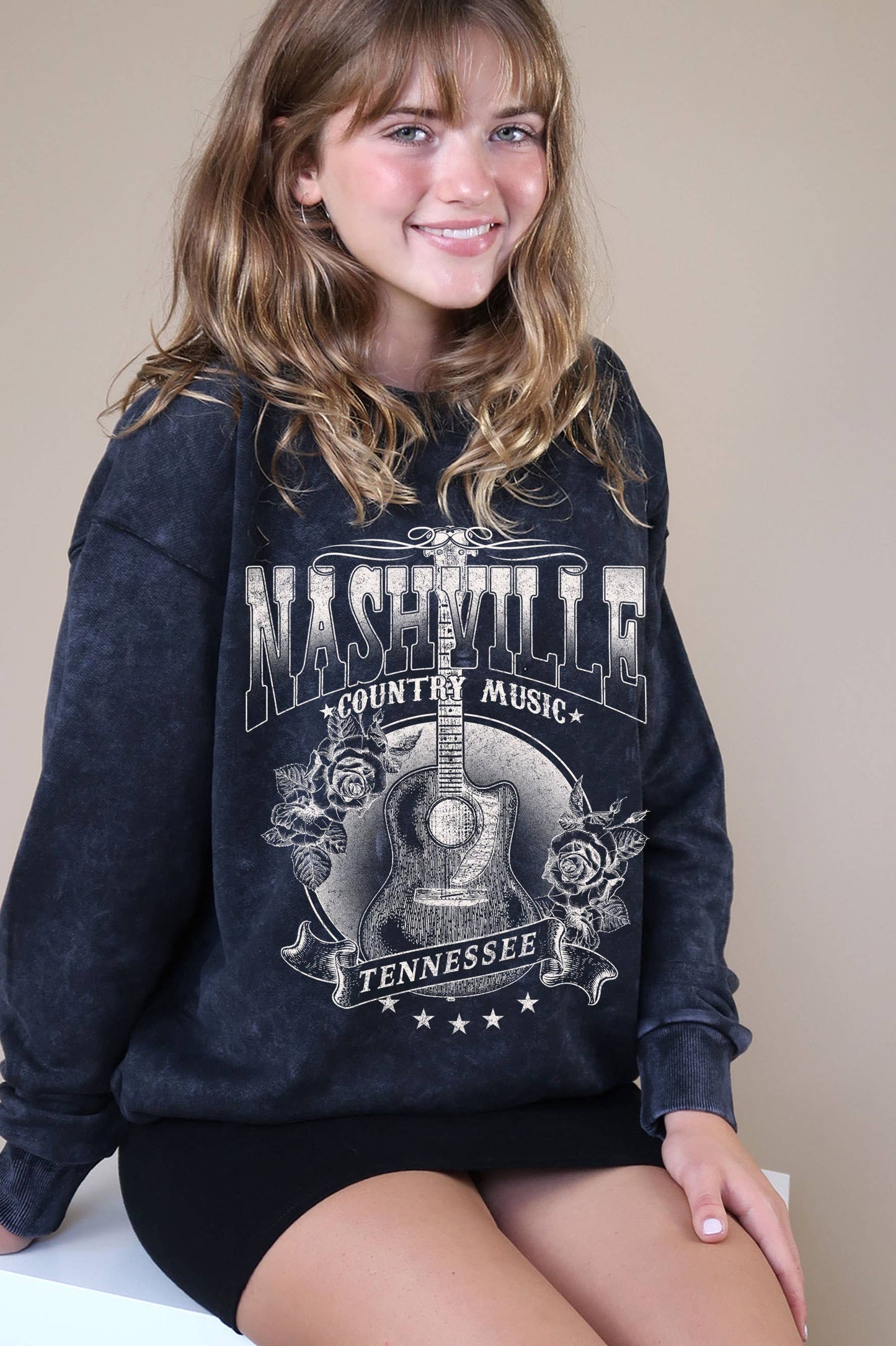 Nashville Country Music Mineral Graphic Brushed Sweatshirt