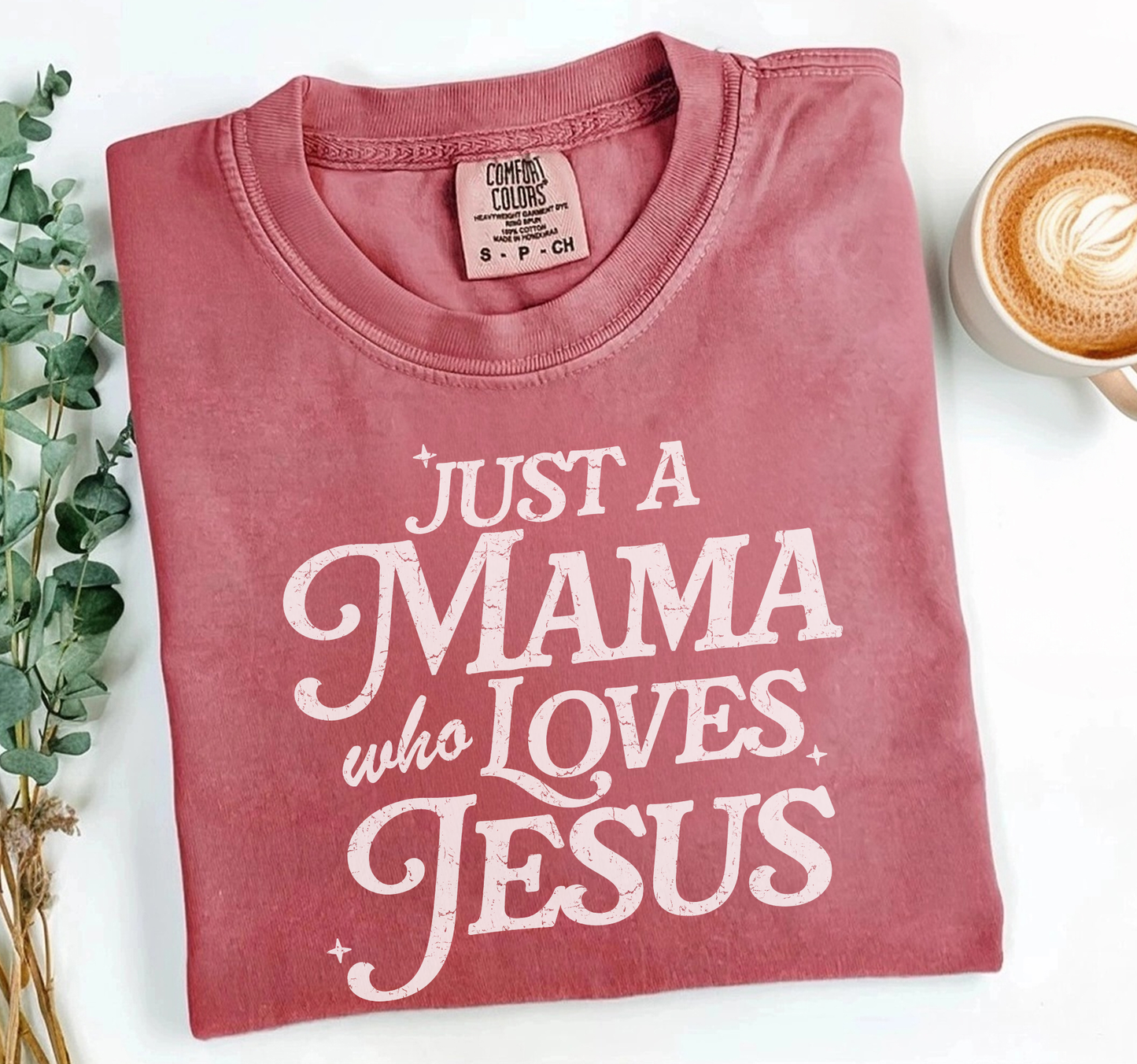 Mama Who Loves Jesus Shirt, Christian Tee, Comfort ColorsĀ®
