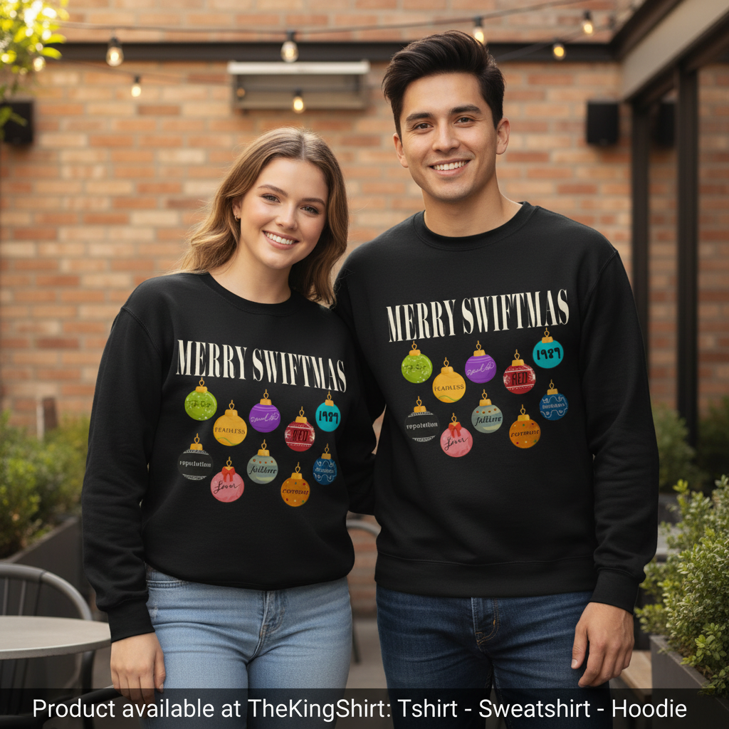 Merry Swiftmas Sweatshirt: Cute Famous Christmas Ball Shirt