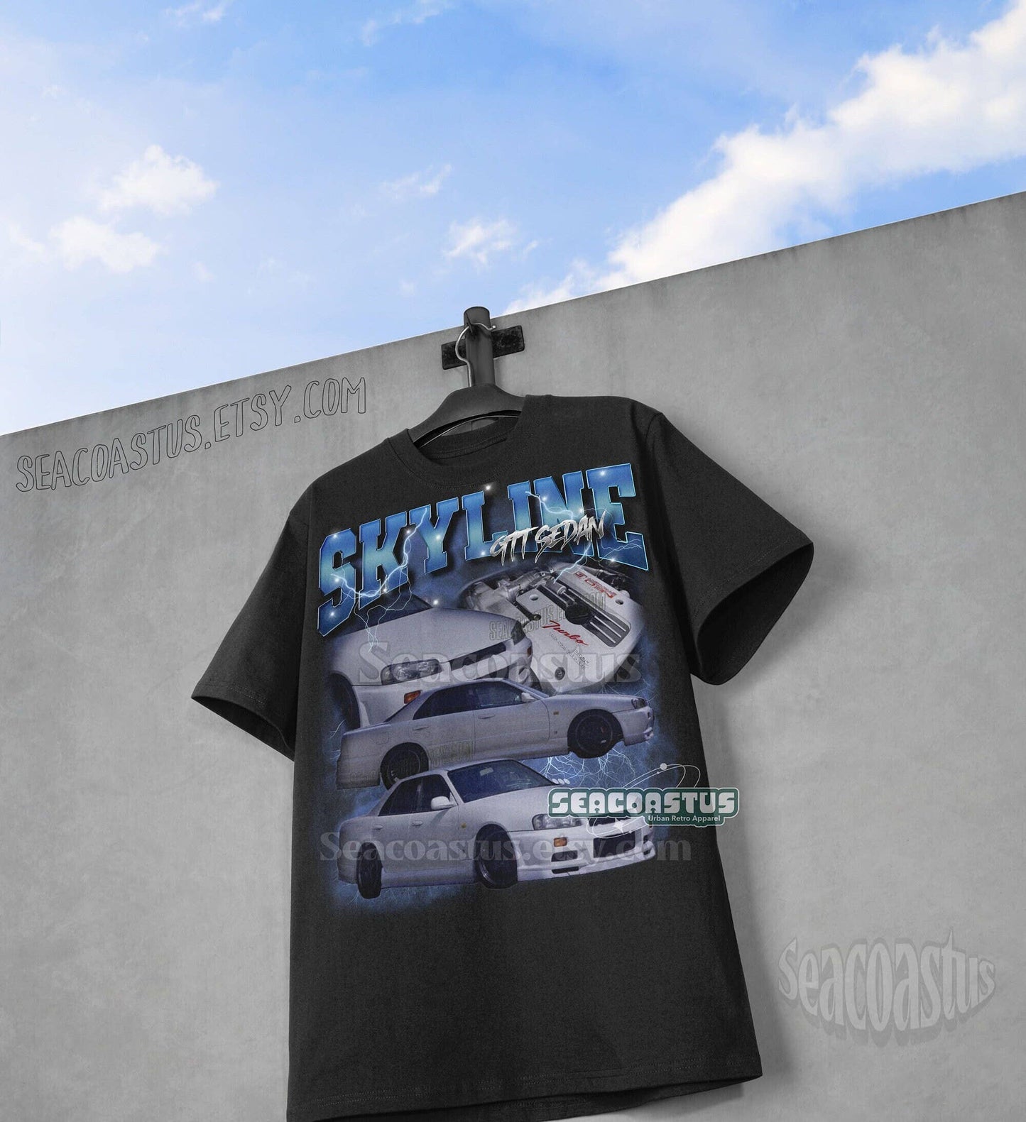 Vintage Skyline R34 Gt-T Sedan Jdm Graphic T-Shirt
