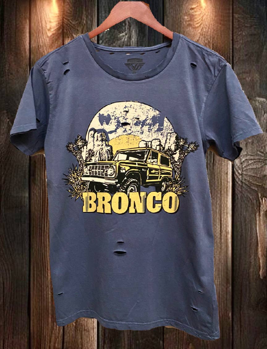 Bronco Distressed 80's Vintage T Shirt