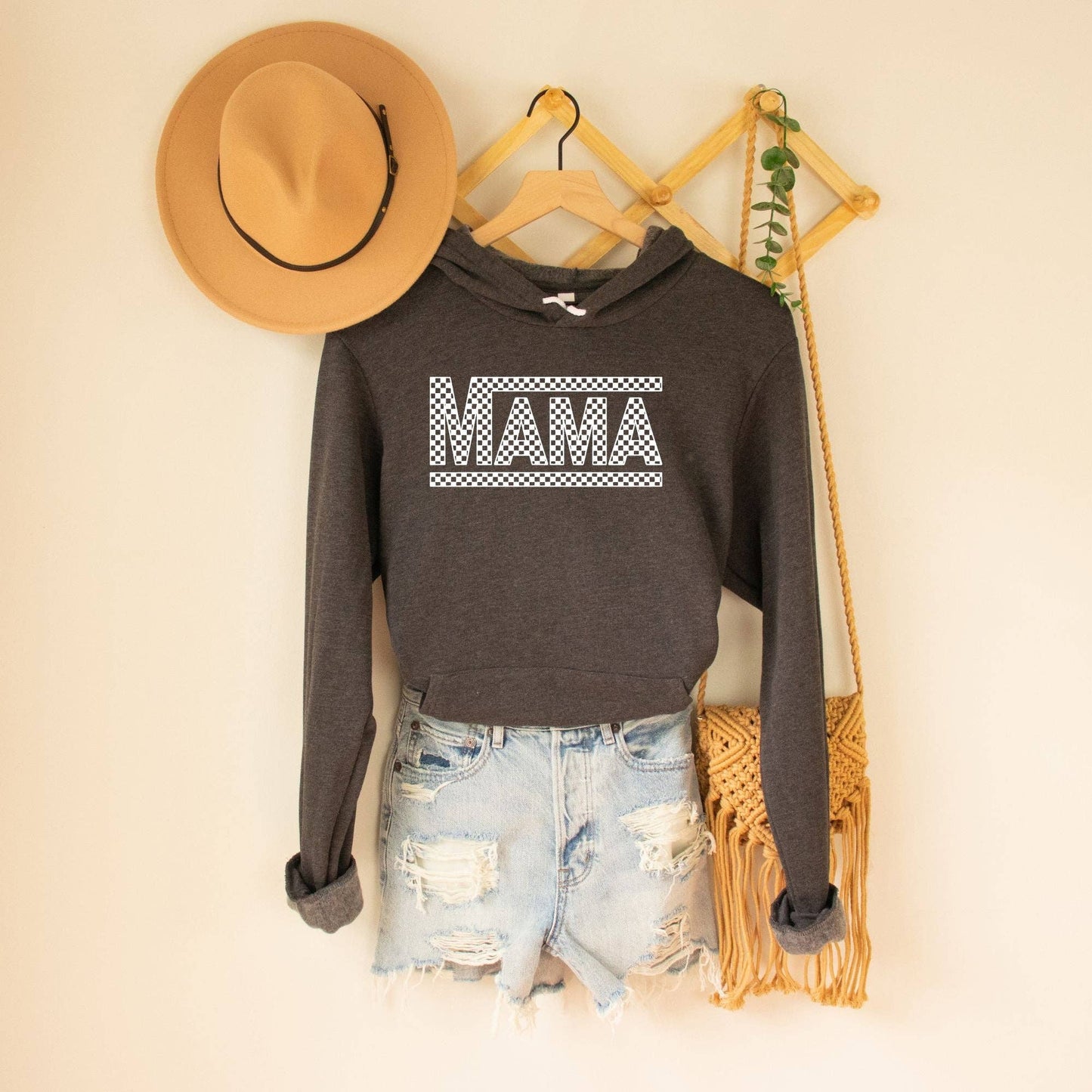 Mama Checkered Crewneck Sweatshirt Hoodie 191