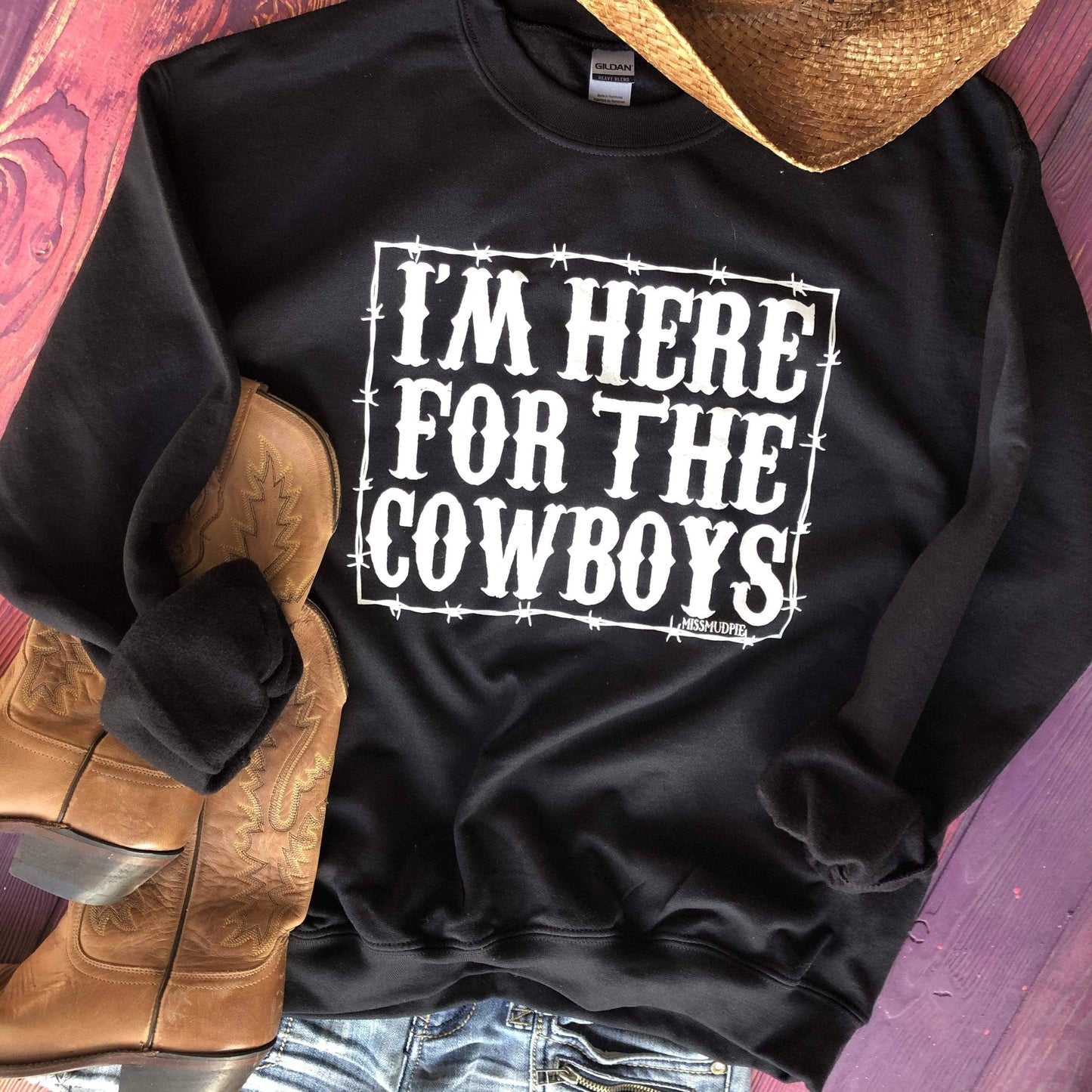 I’M Here For the Cowboys Black Sweatshirt