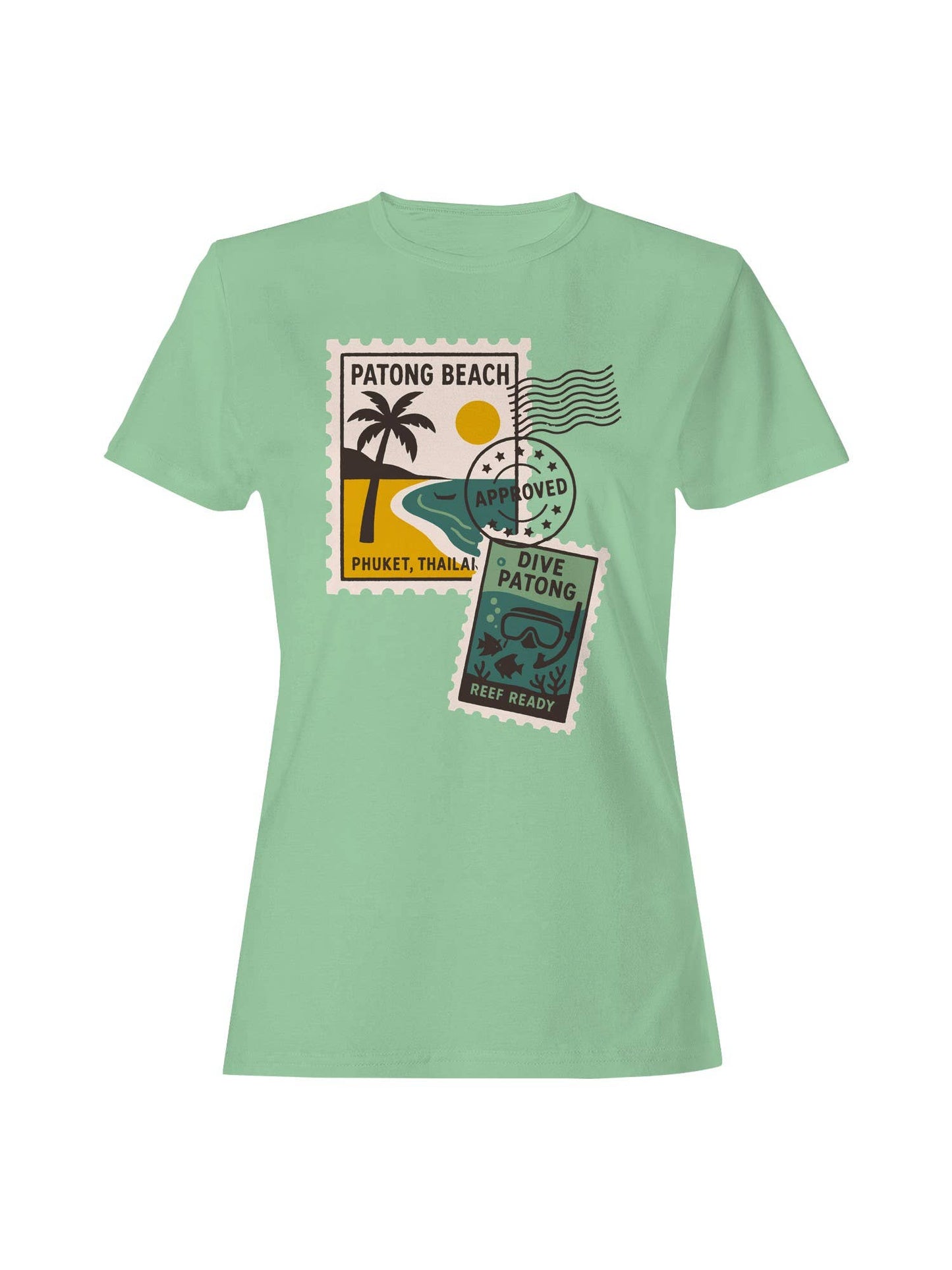 Patong Beach Dive Stamps Art Women's T-Shirt