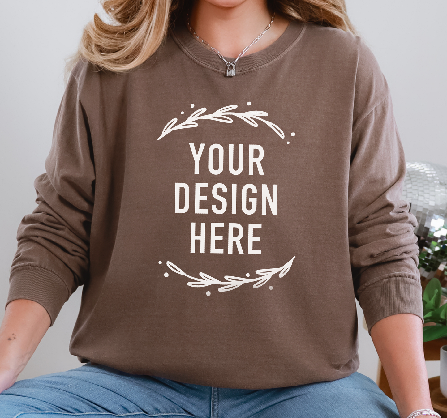 Custom Logo Long Sleeve Shirt, One Print, Comfort ColorsĀ®