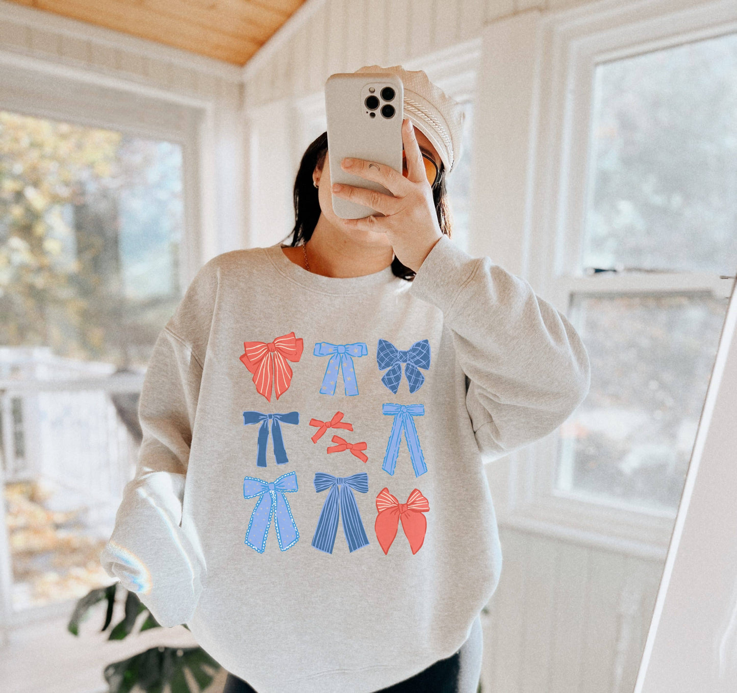 Patriotic Bows Crew Neck Sweatshirt