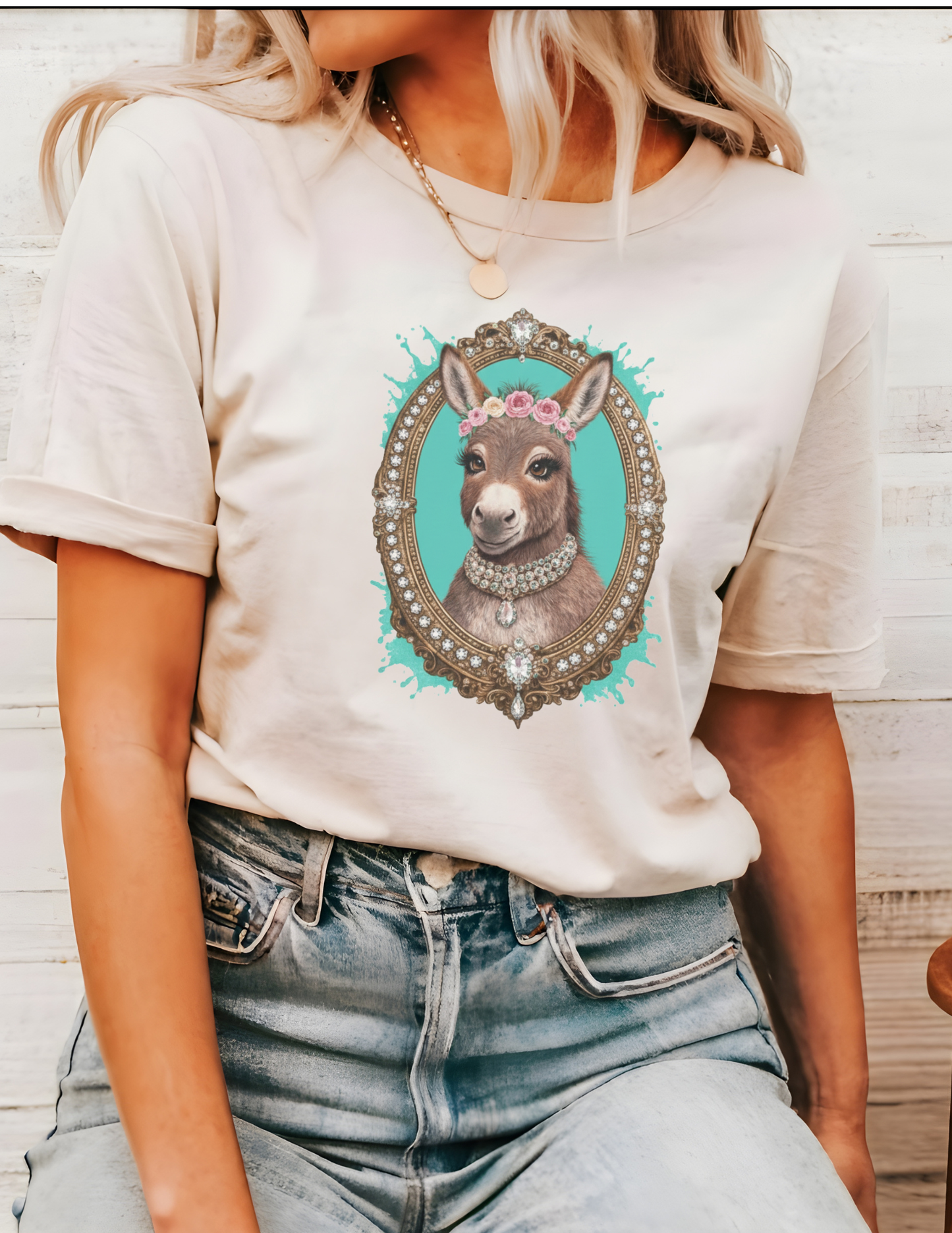 Vintage Donkey Graphic Sweatshirt Antique Frame Graphic Tee