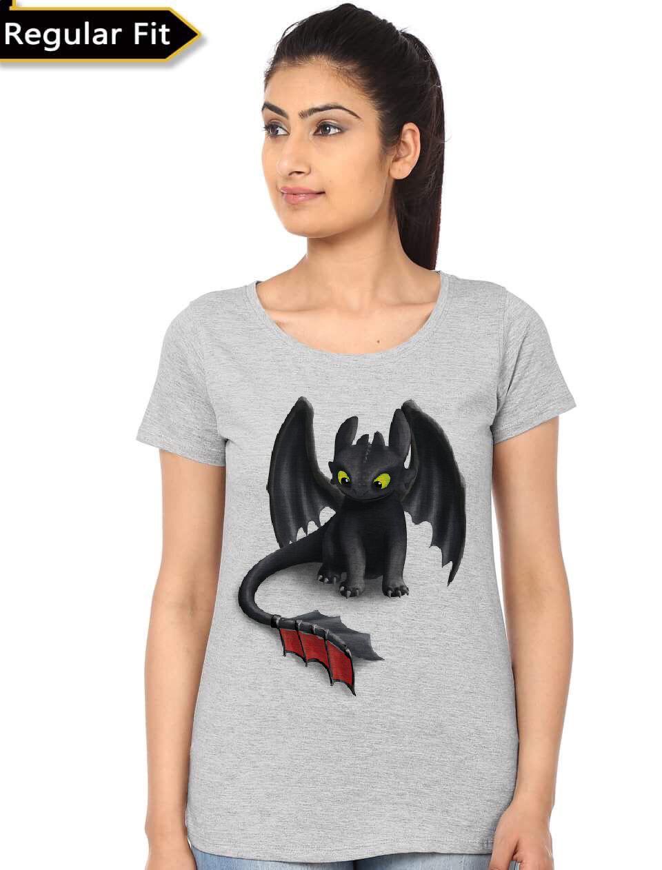Night Fury Dragon Half Sleeve Girl’s T-Shirt