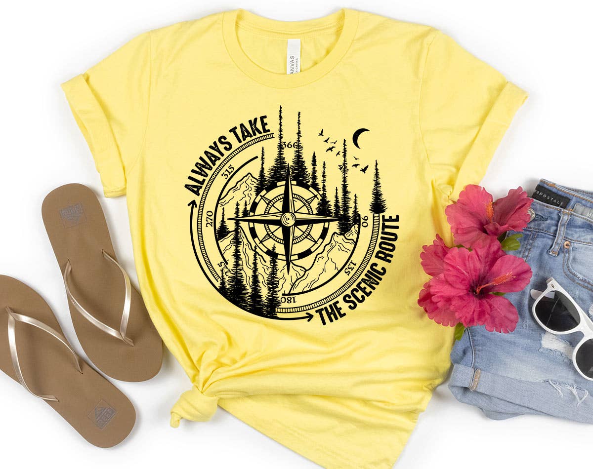 Always Take the Scenic Route- Vacation Travel T-Shirt