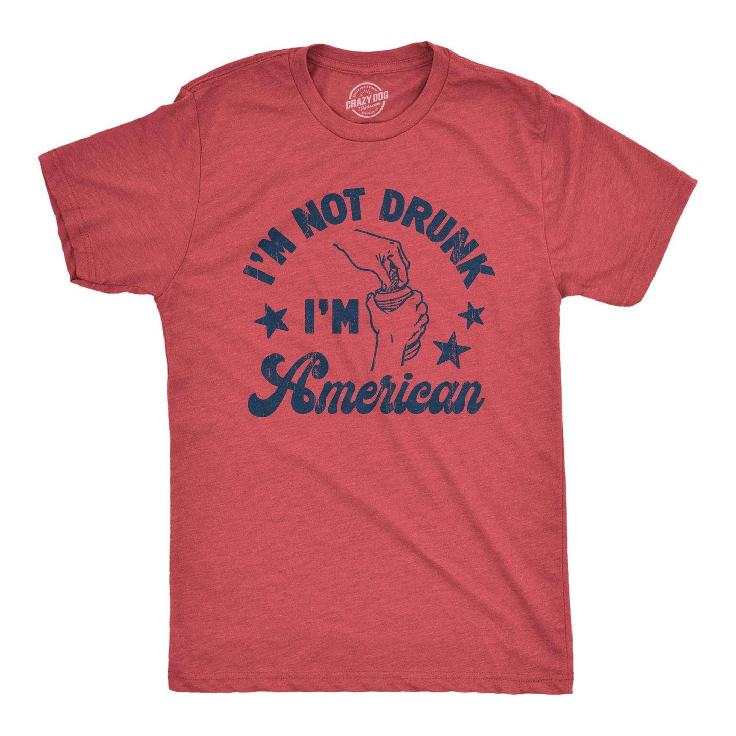 Im Not Drunk Im American Men's Tshirt Fourth of July Graphic