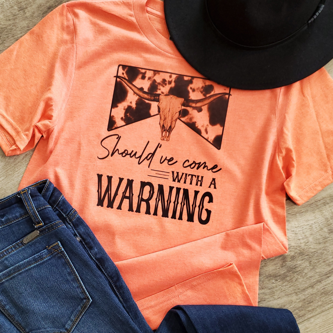 I Should've Come with A Warning Cow Print Graphic Tee