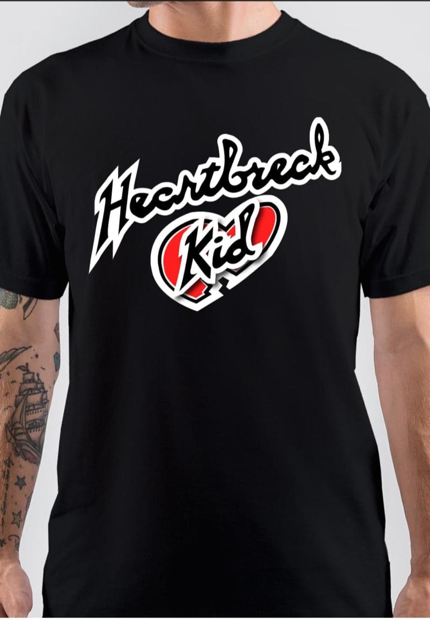 Heartbreak Kid Half Sleeve Black T-Shirt