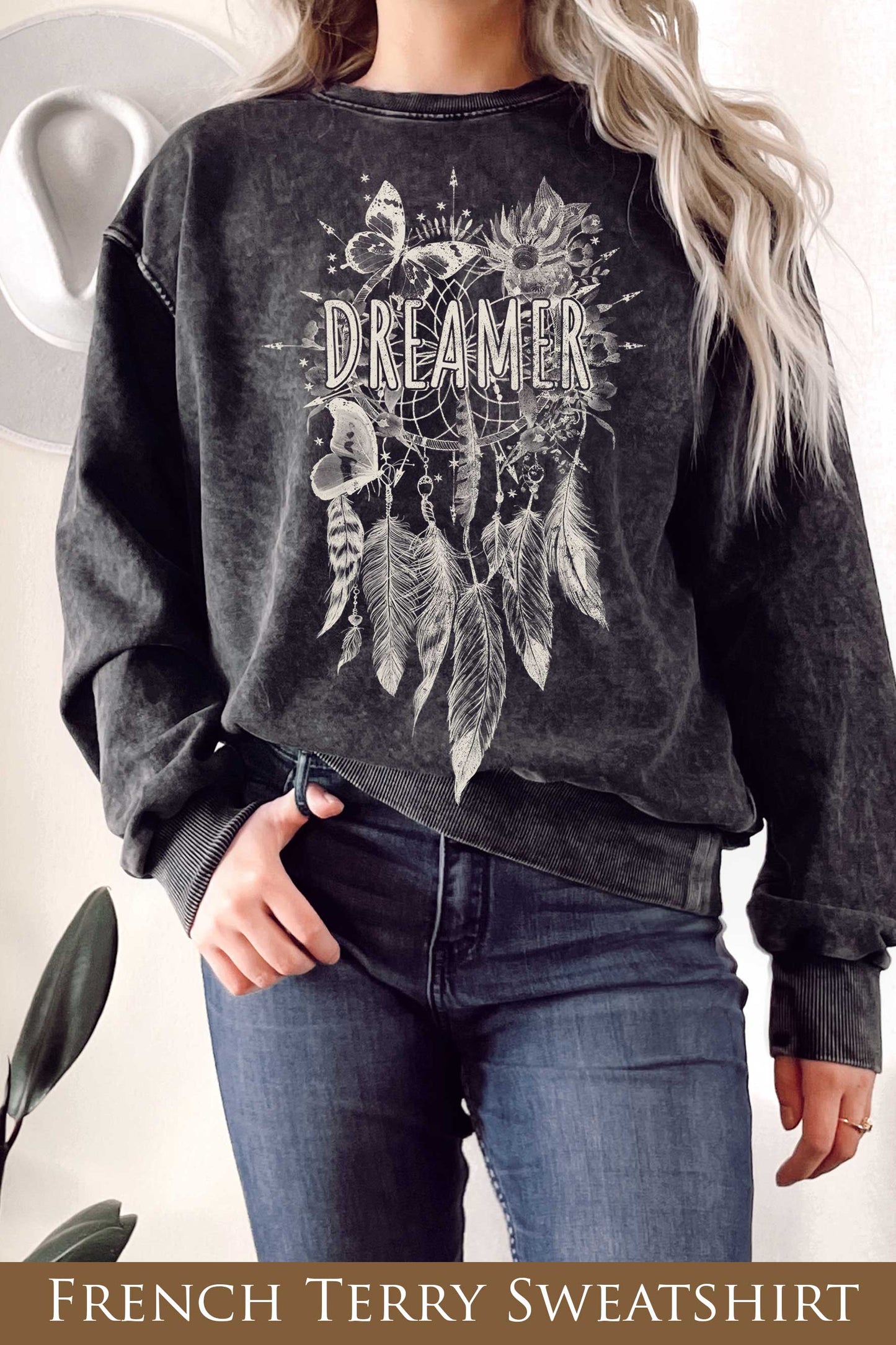 Dream Catcher Mineral Graphix Mineral Terry Sweatshirt