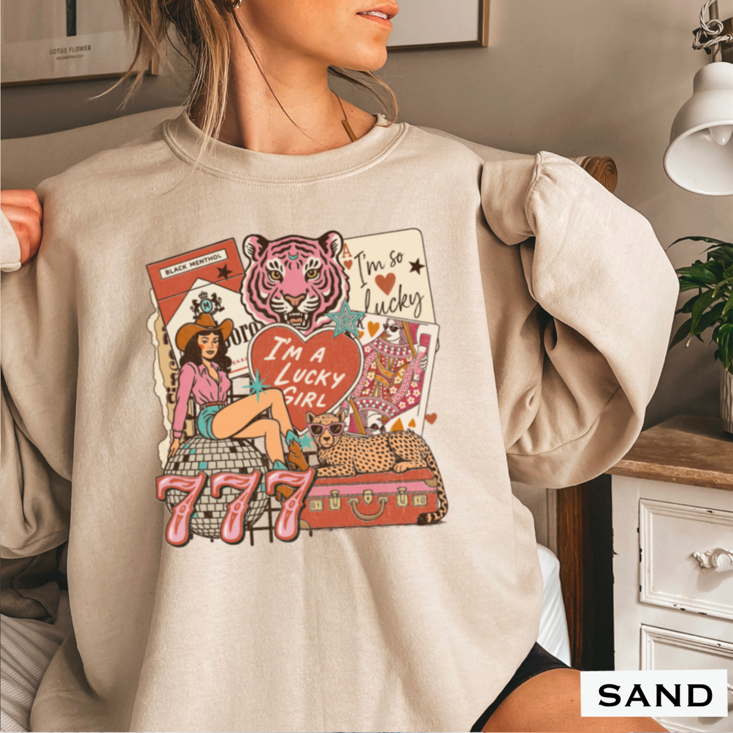 Lucky Girl Graphic Sweatshirt Women’S