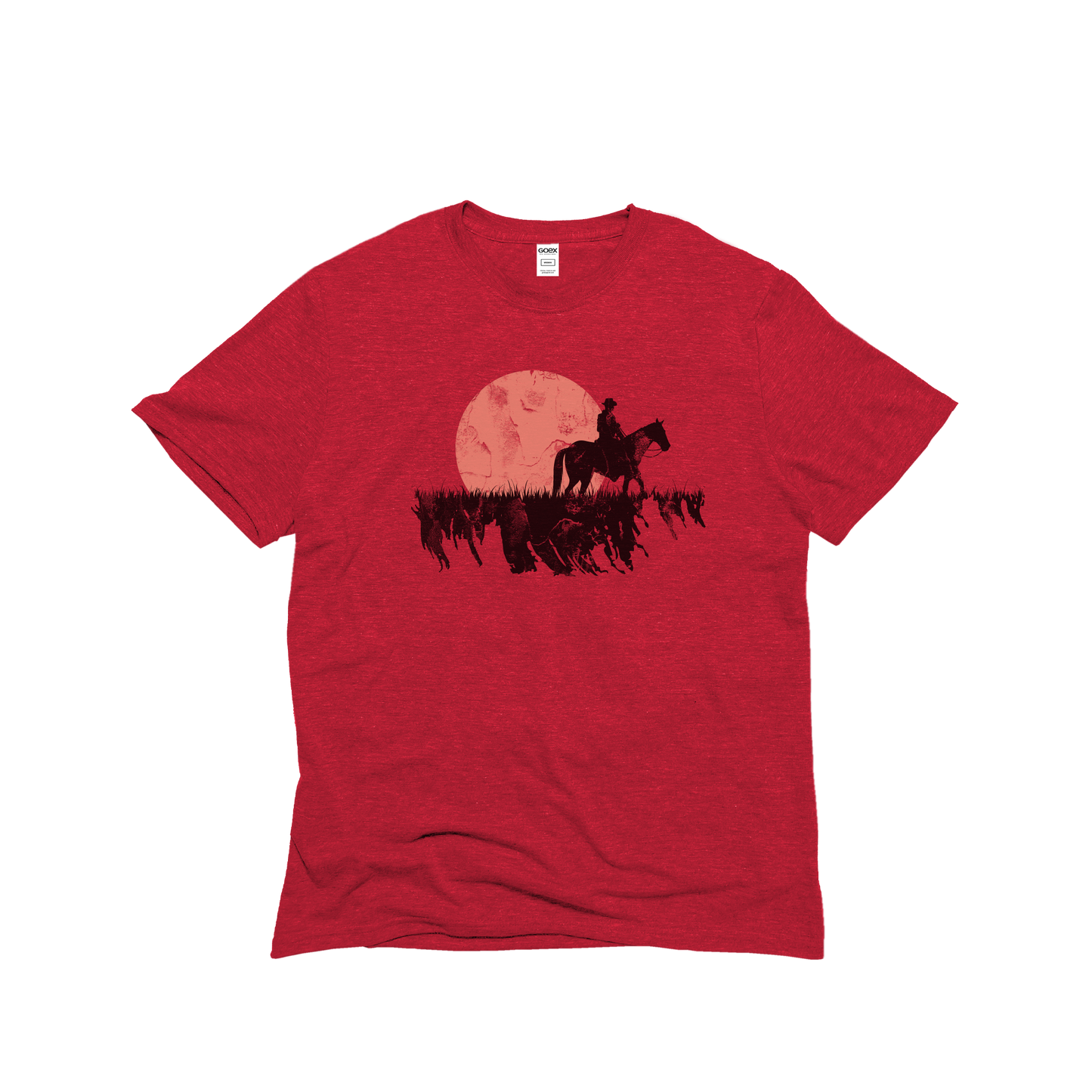 Cowboy Sunset - Unisex Red - Western Graphic Tee 12pk