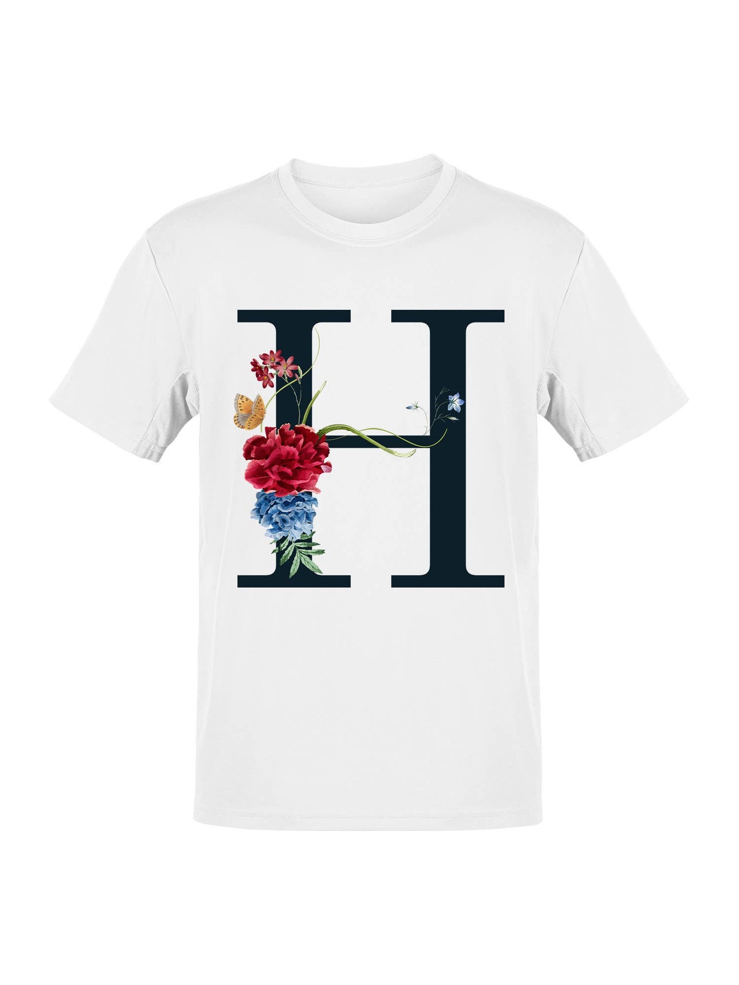 Floral Letter "H" Design Women's T-Shirt