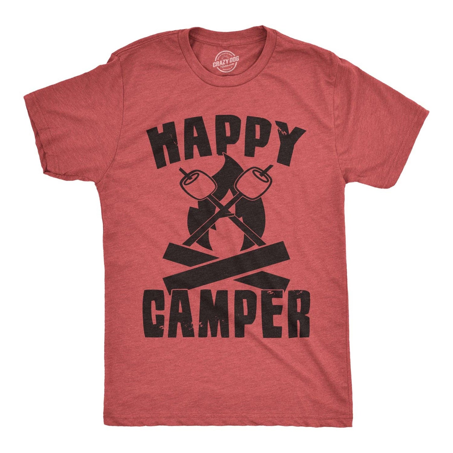 Happy Camper Men's Tshirt Camping Graphic Tee Western T