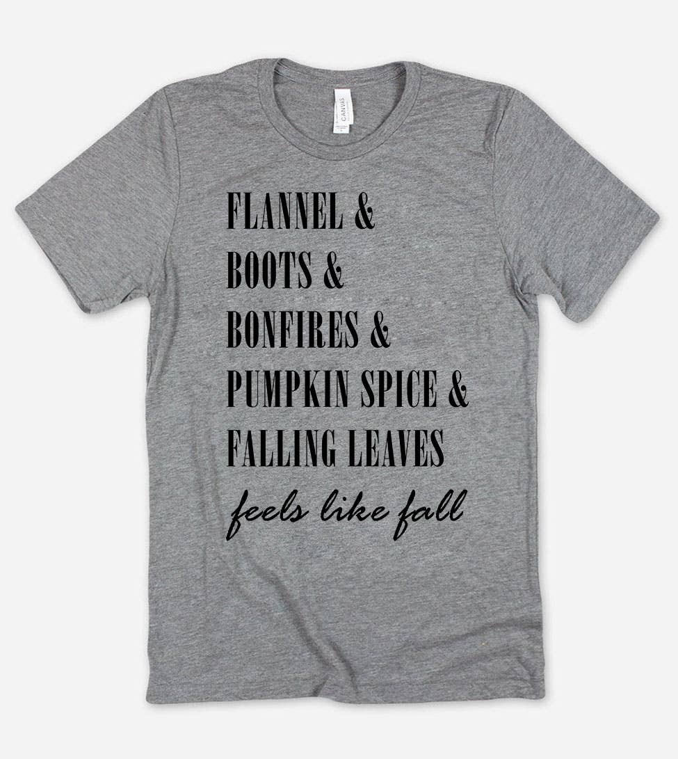 Flannel Boots Bonfires Pumpkin Leaves - Fall Autumn T-Shirt