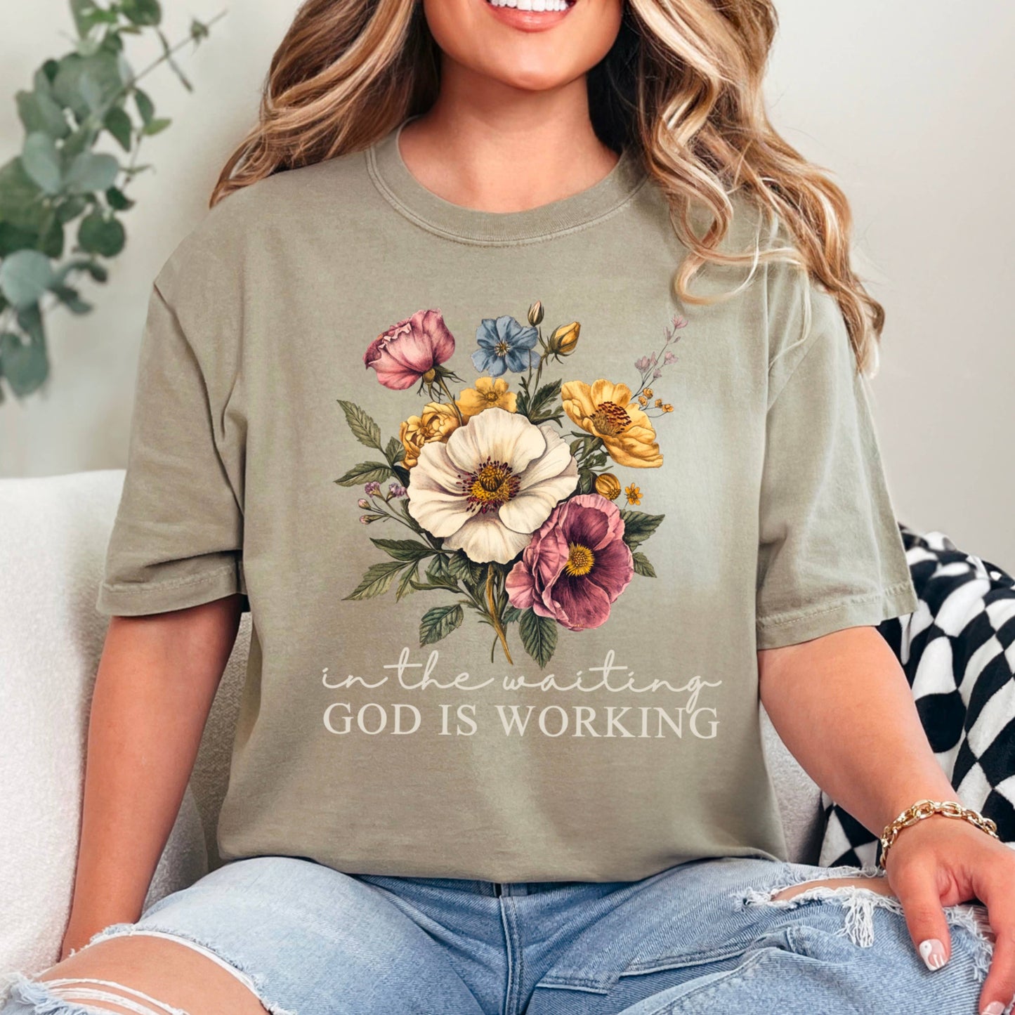 In the Waiting God Is Working Graphic Shirt | Comfort Colors