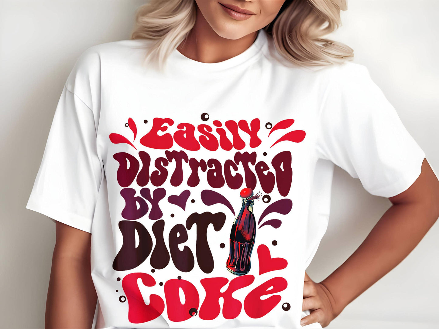 Easily Distracted By Diet Coke T-Shirt Funny Drink Meme
