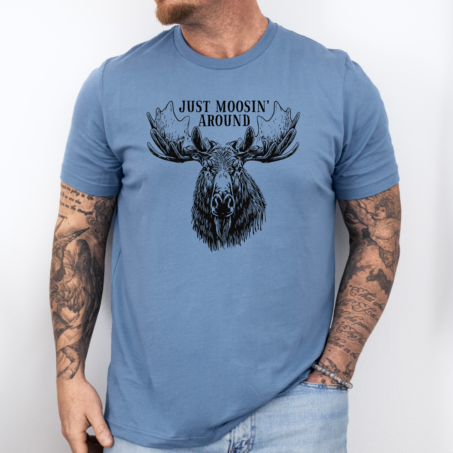Moose and Bear Floating River Wildlife Tshirt 320