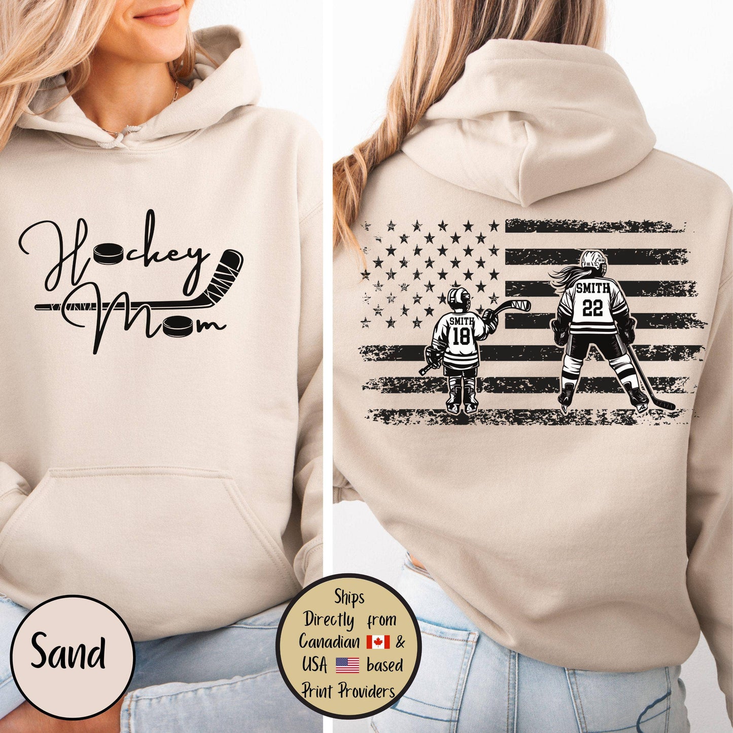 Hockey Mom USA Flag Sweatshirt