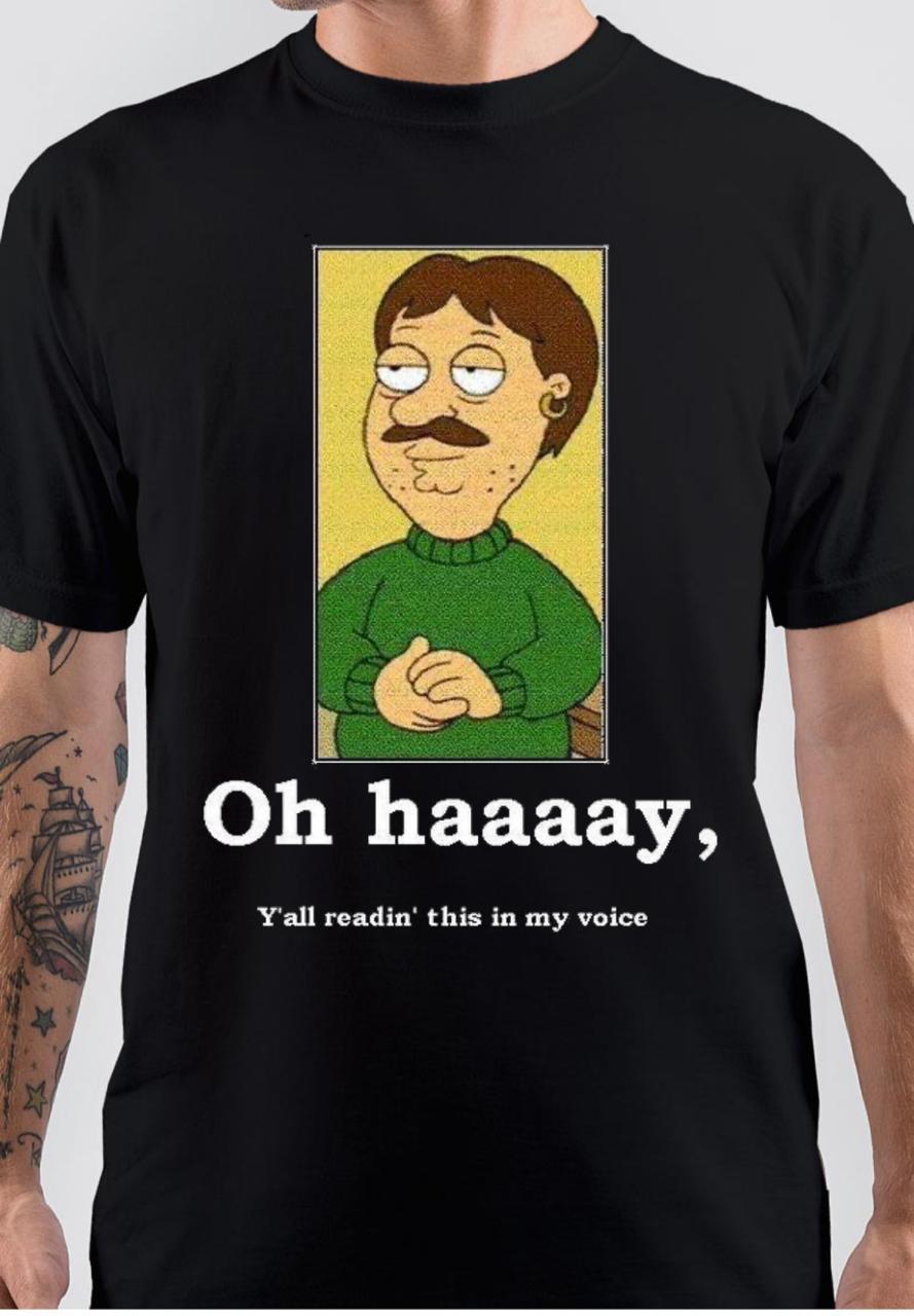 Oh Haaaay, Y’all Reading This In My Voice Half Sleeve Black T-Shirt